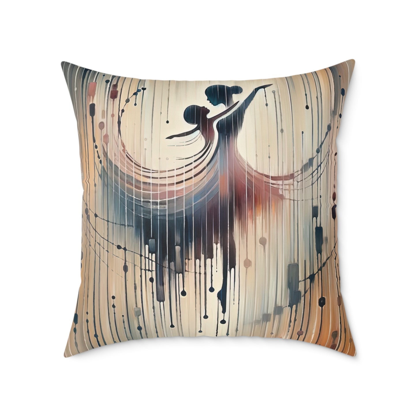 Rhythmic Heart Dance Spun Polyester Pillow