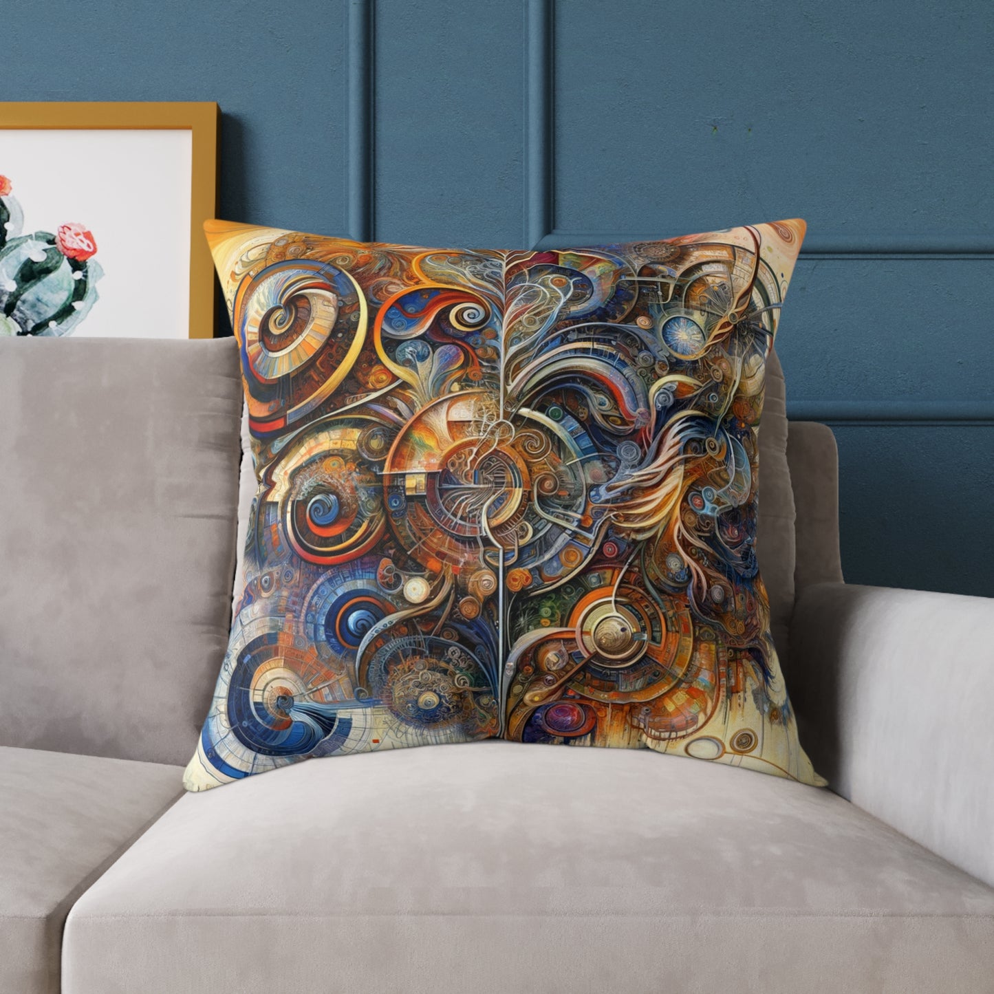 Ethos Web Abstract Spun Polyester Pillow