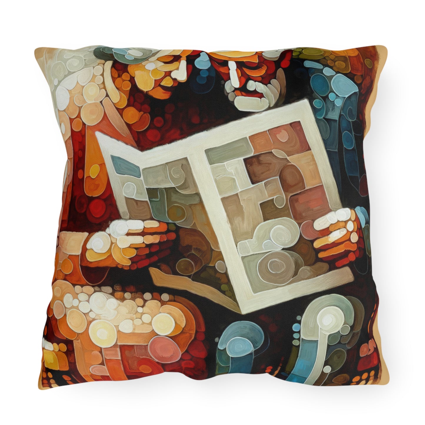 Elderly Unity Tachism Outdoor Pillows