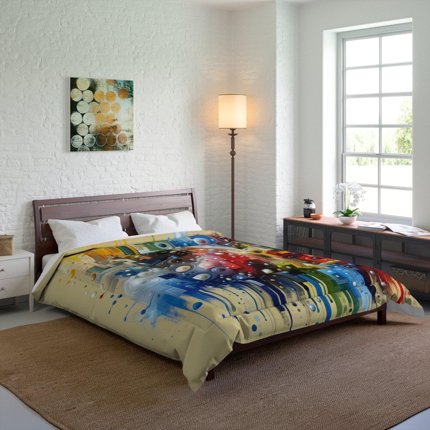 Connected Chromatic Tachism Comforter