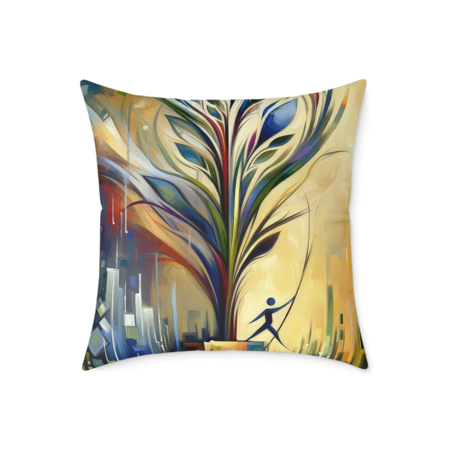 Pruning Distraction Tachism Spun Polyester Pillow