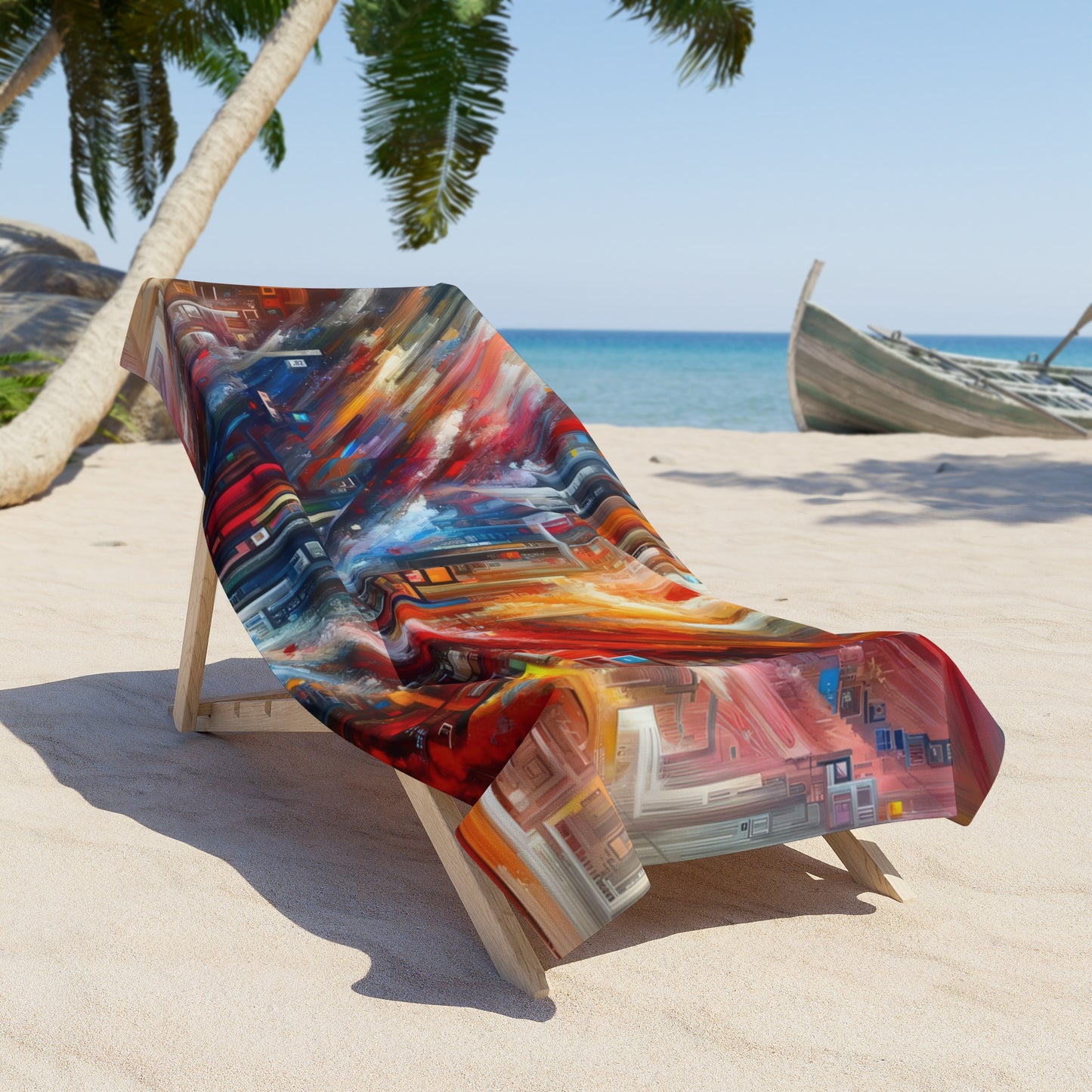 Digital Chaos Symphony Beach Towel