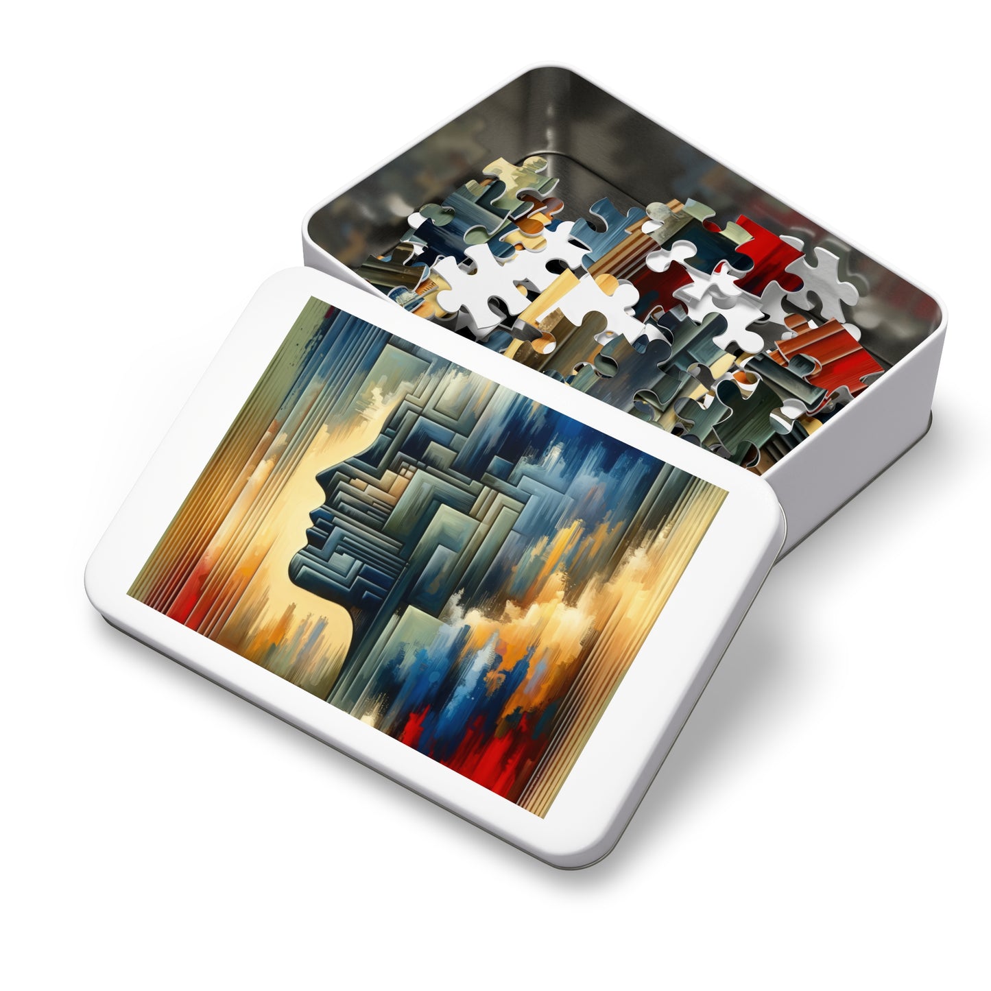 Abstract Geometric Boundaries Jigsaw Puzzle (30, 110, 252, 500,1000-Piece)