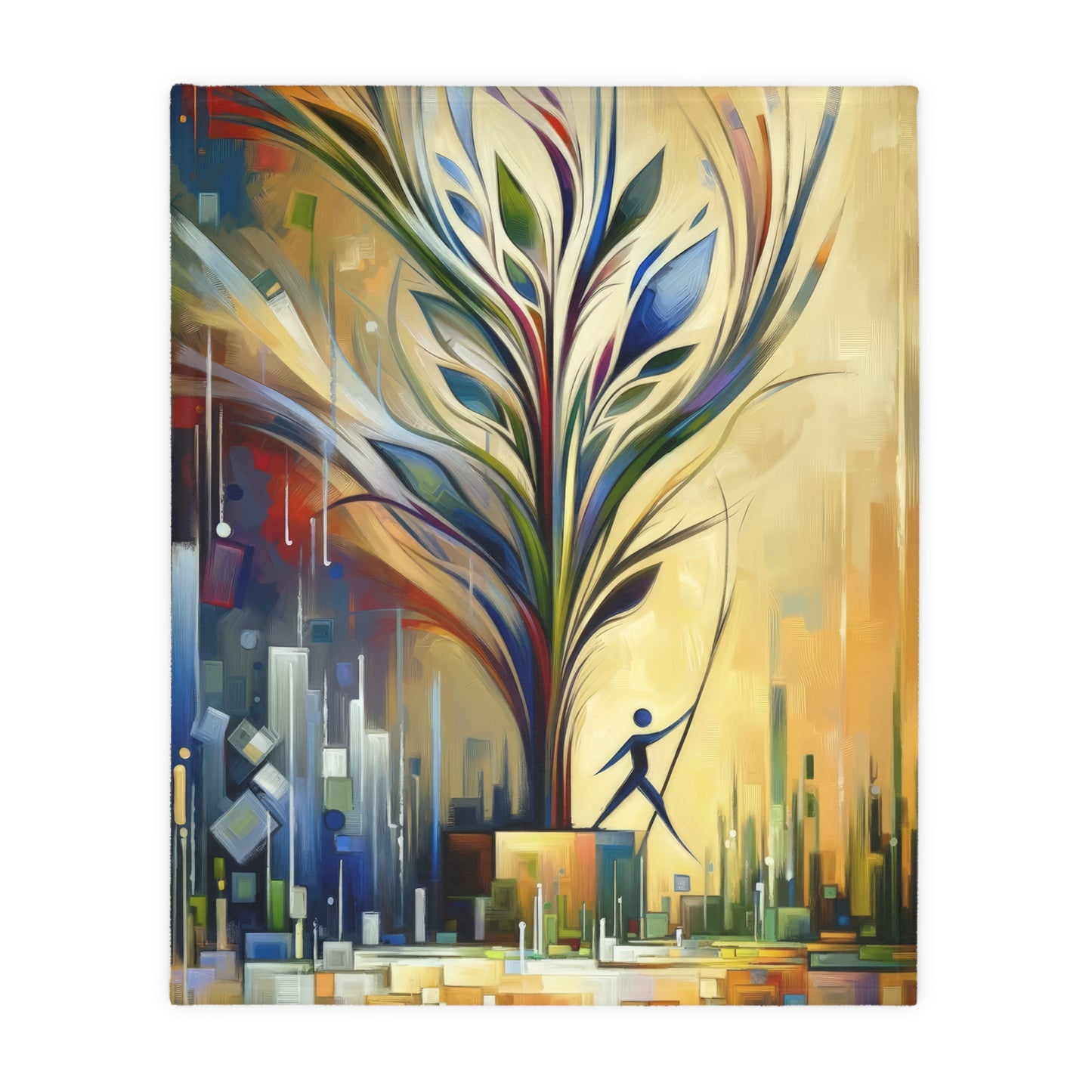 Pruning Distraction Tachism Velveteen Microfiber Blanket (Two-sided print)