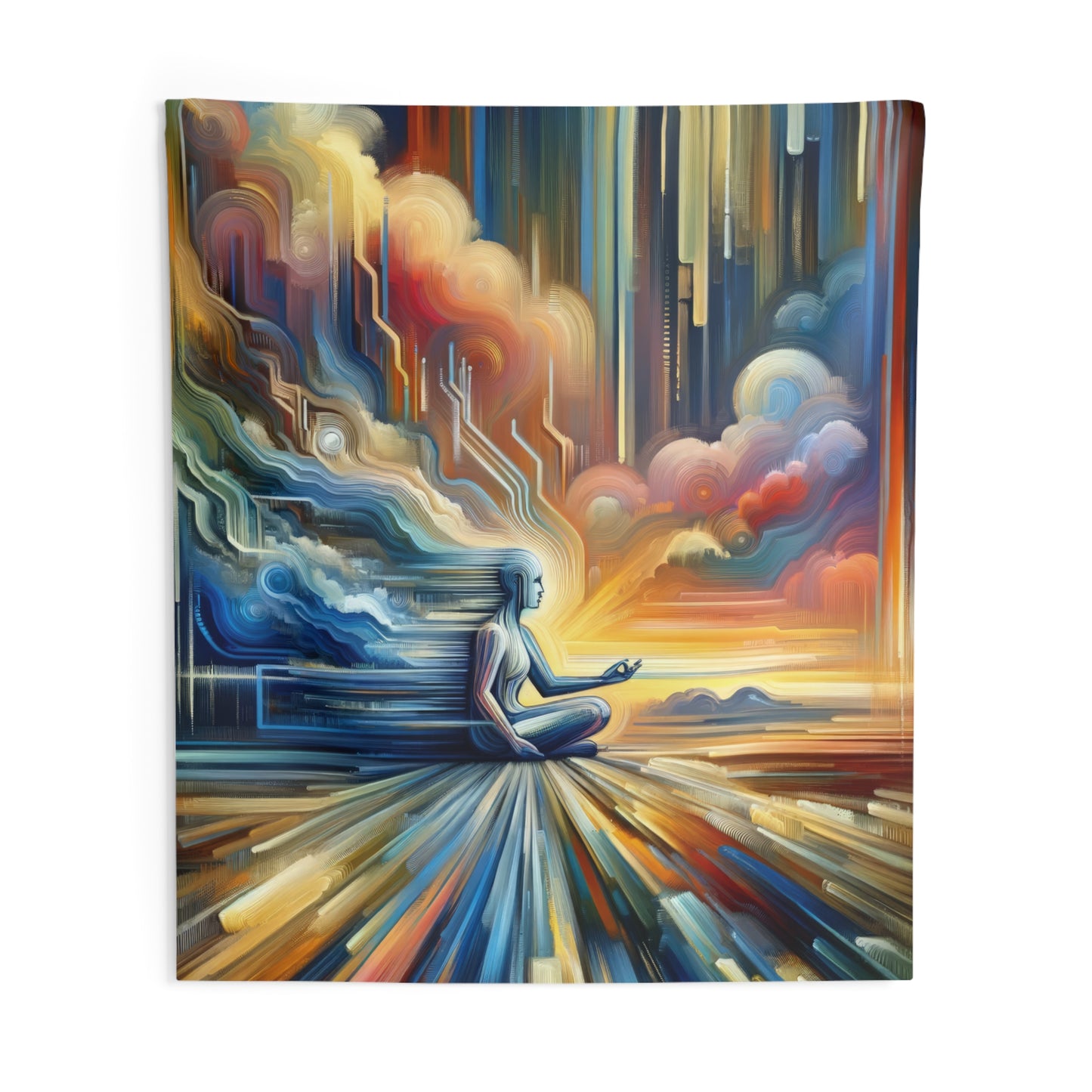 Eternal Digital Meditation Indoor Wall Tapestries