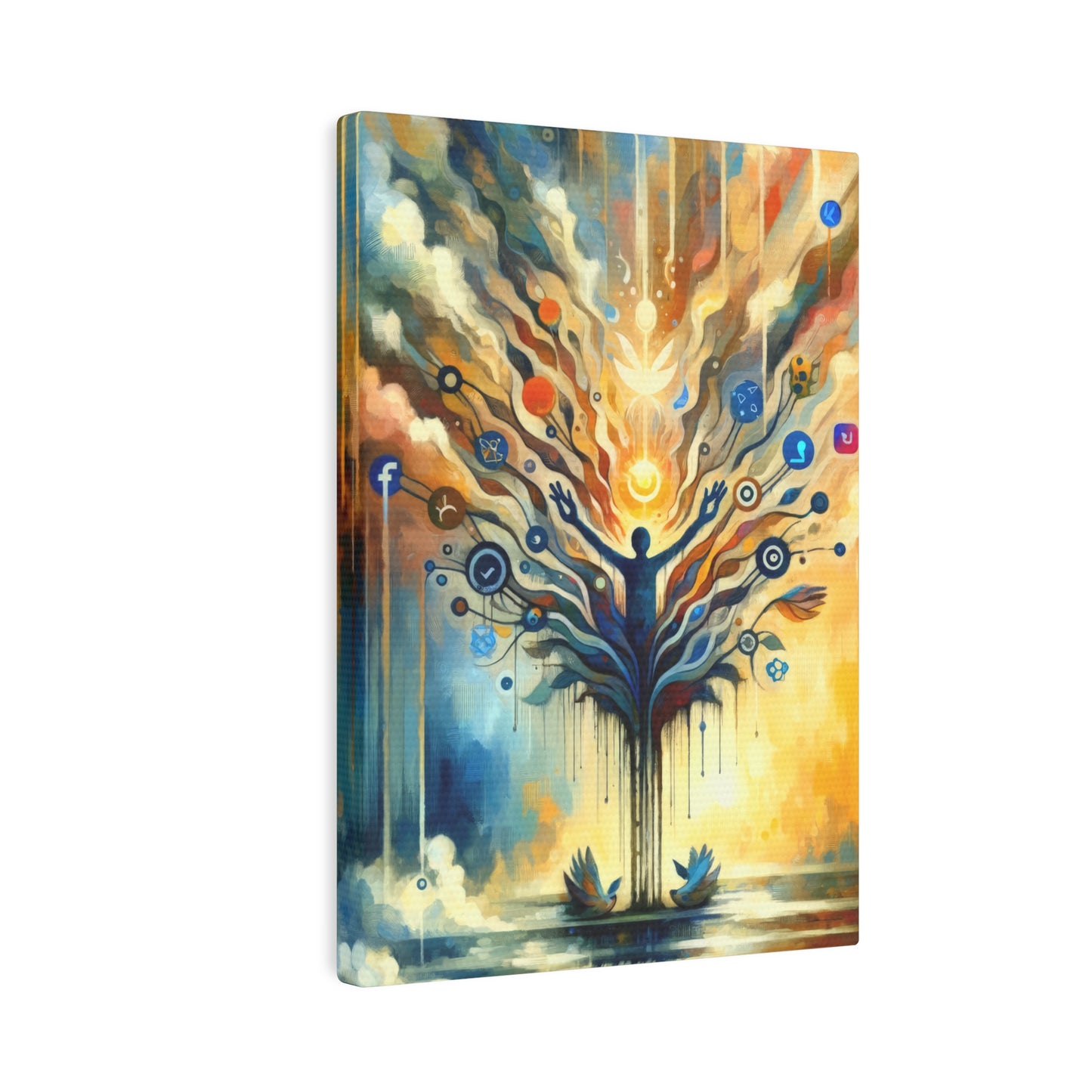 Reflective Digital Meditation Canvas Photo Tile