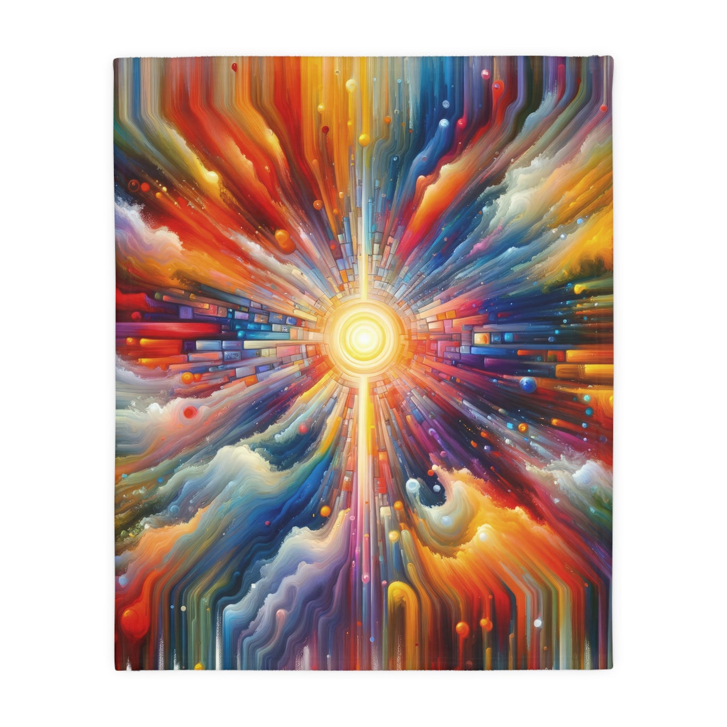 Kaleidoscopic Tachism Breath Velveteen Microfiber Blanket (Two-sided print)