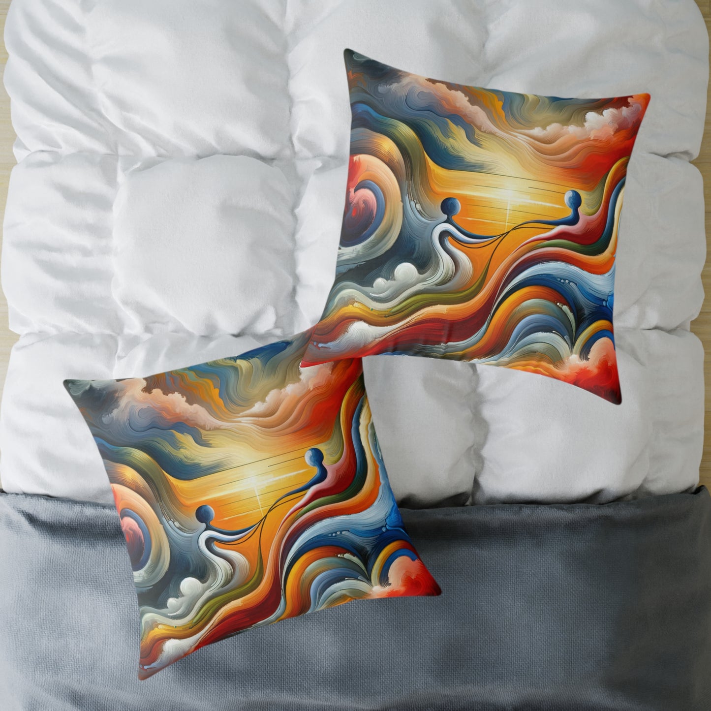 Empathetic Lifeline Abstract Spun Polyester Pillow