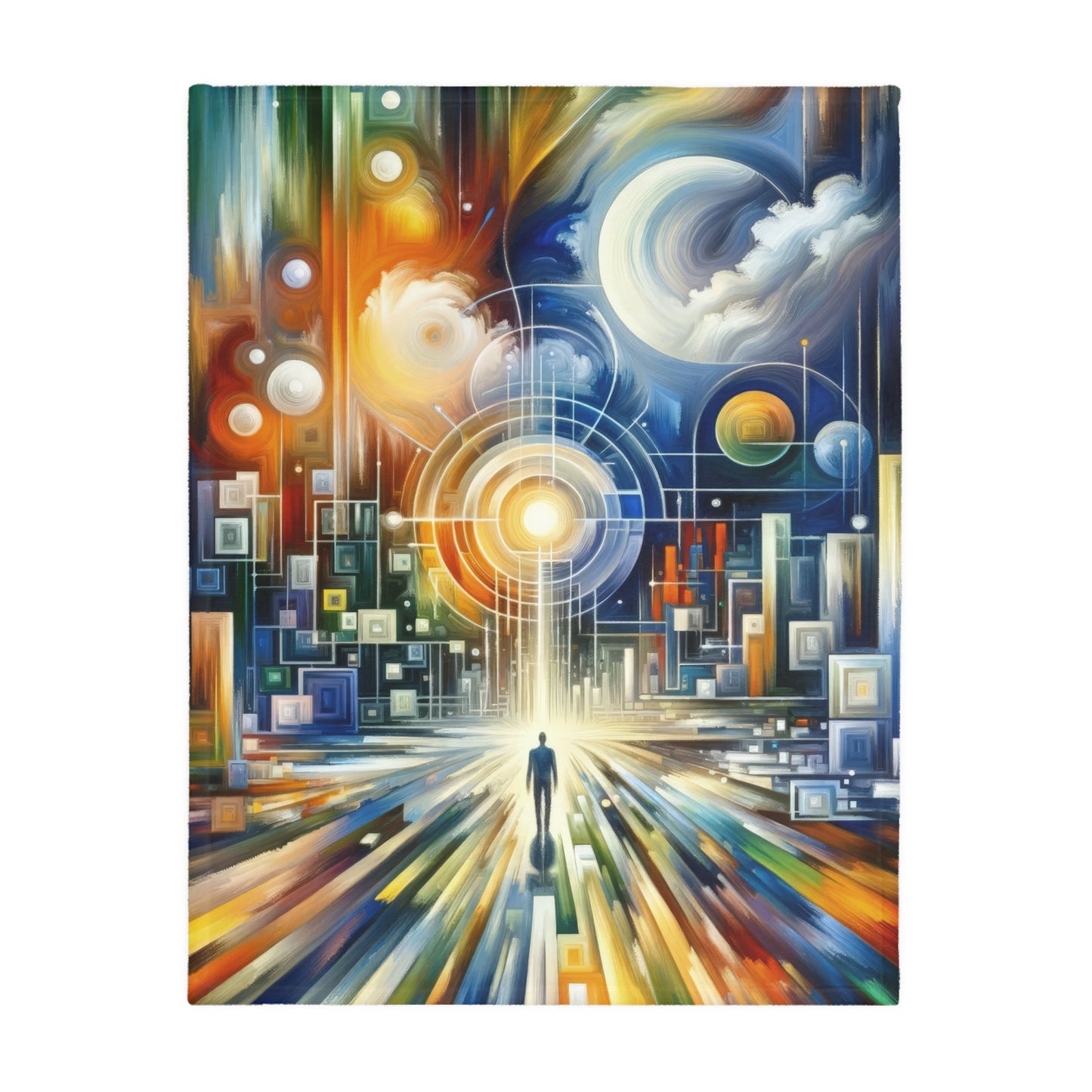 Mindful Megabyte Convergence Velveteen Microfiber Blanket (Two-sided print)