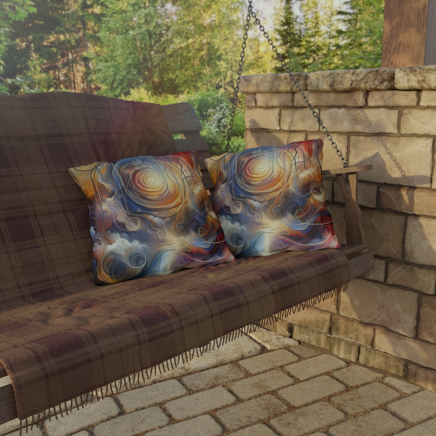 Presence Anchored Tachism Outdoor Pillows