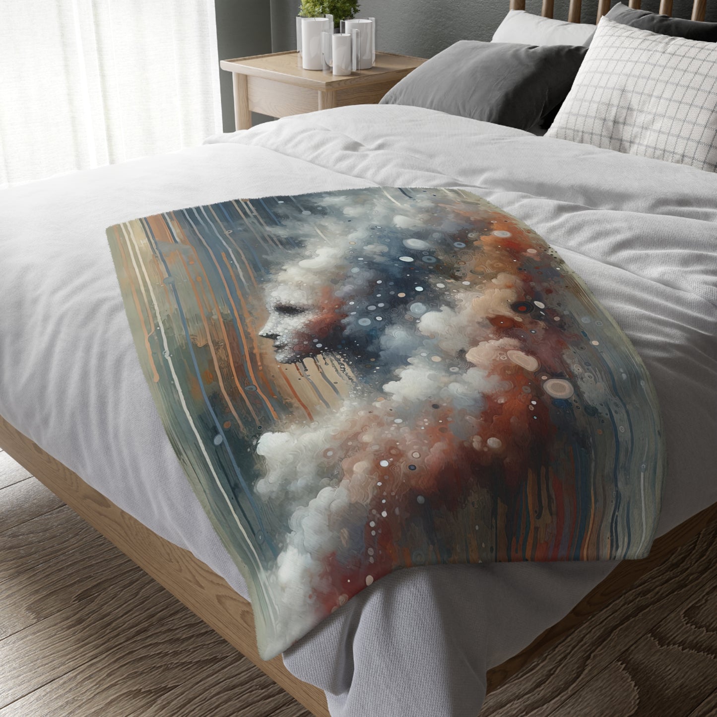 Ephemeral Hour Residue Velveteen Microfiber Blanket (Two-sided print)