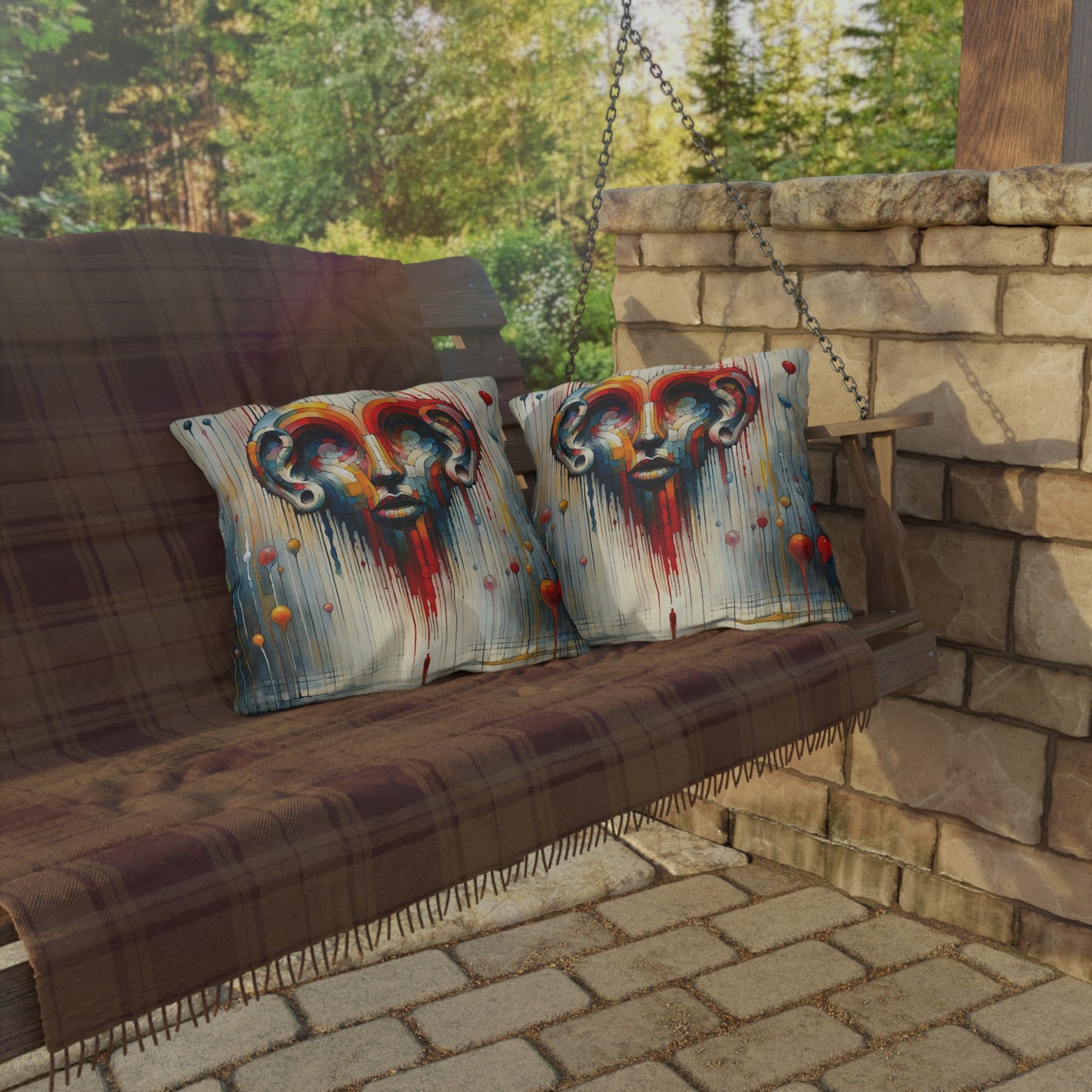Ears Heart Expression Outdoor Pillows