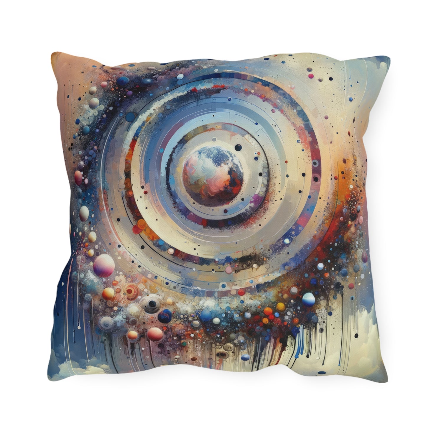 Conscious Rings Tachism Outdoor Pillows