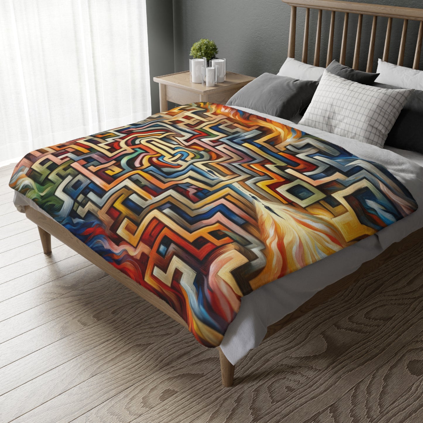 Labyrinthine Love Choices Velveteen Microfiber Blanket (Two-sided print)
