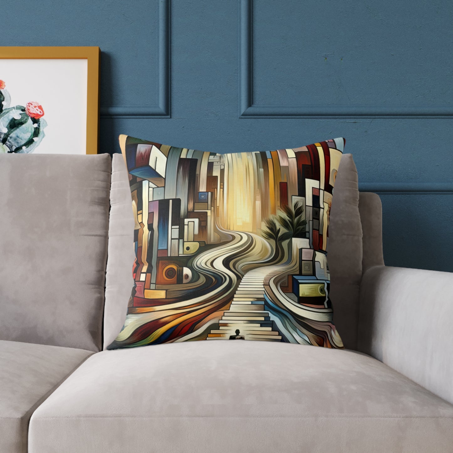 Relatable Journey Abstraction Spun Polyester Pillow