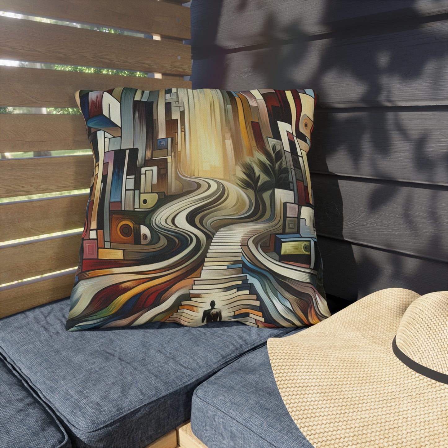 Relatable Journey Abstraction Outdoor Pillows
