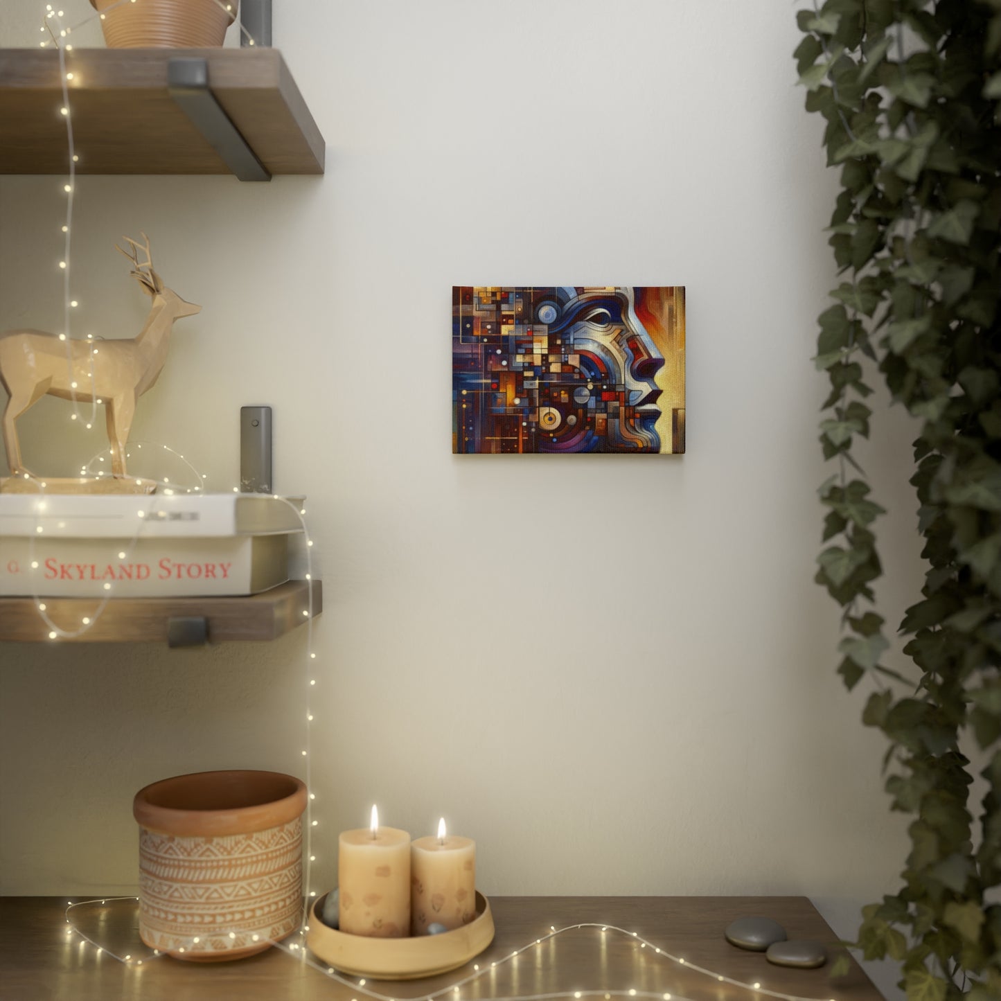 Reflective Tachism Shield Canvas Photo Tile