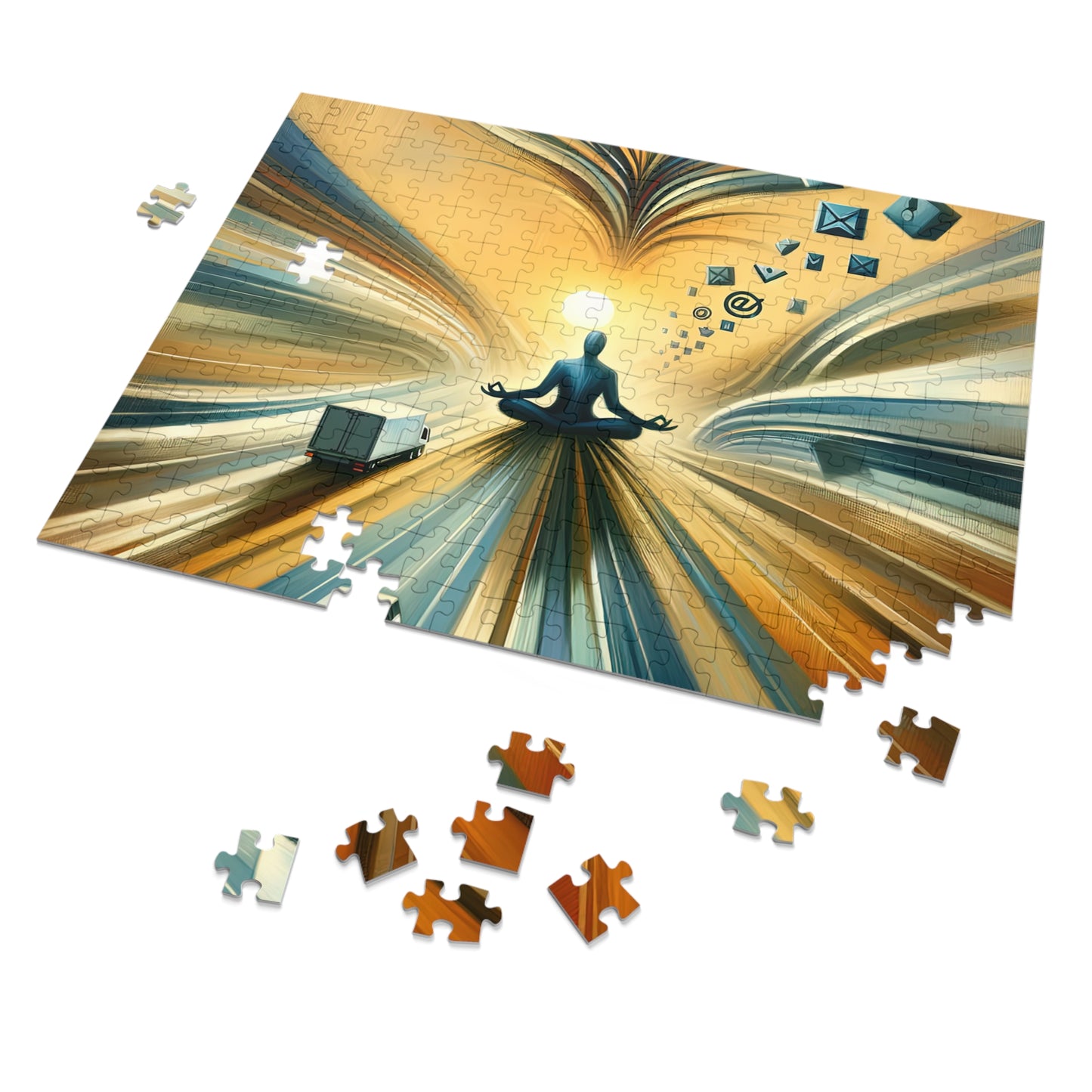 Meditative Commute Flow Jigsaw Puzzle (30, 110, 252, 500,1000-Piece)