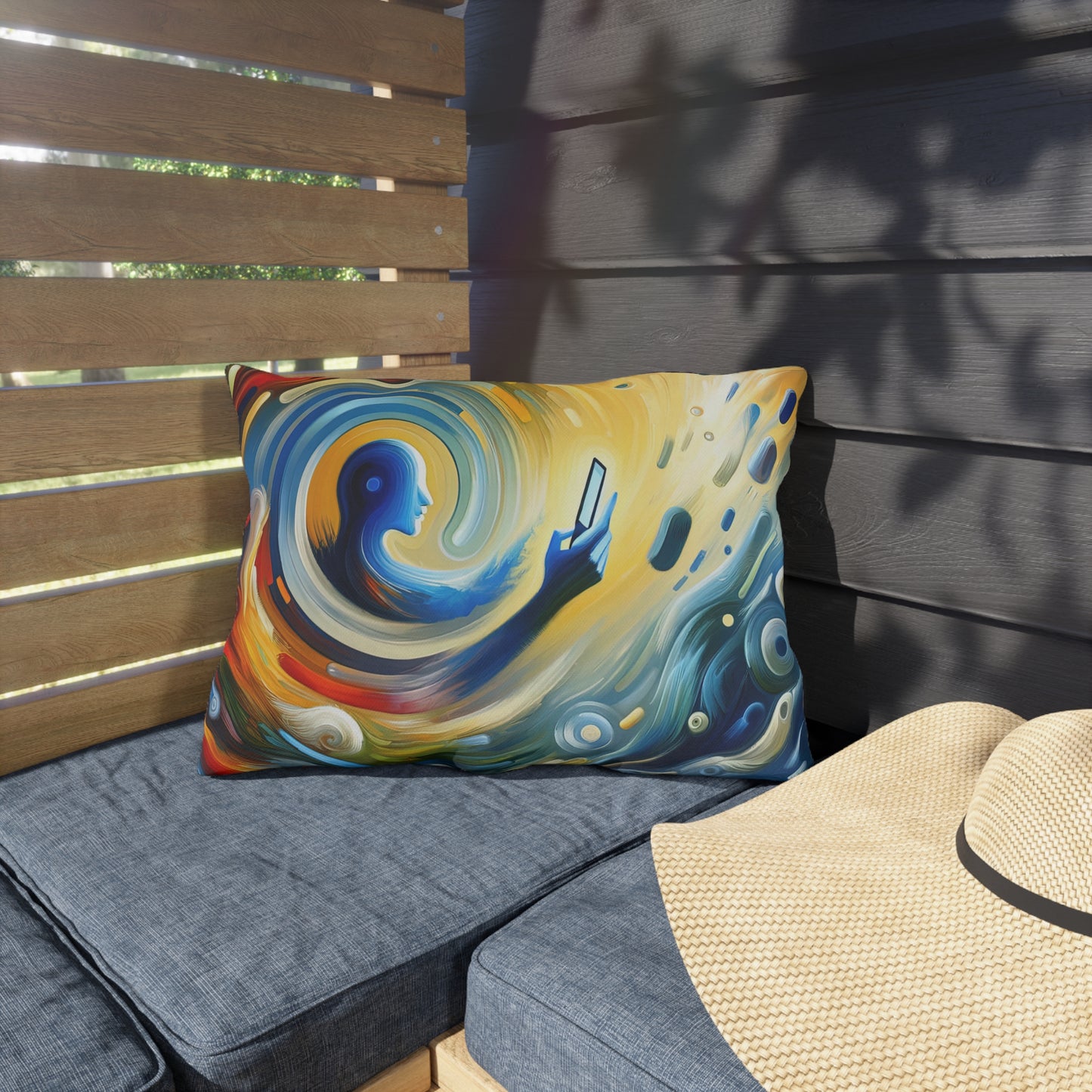 Swipe Connection Tachism Outdoor Pillows