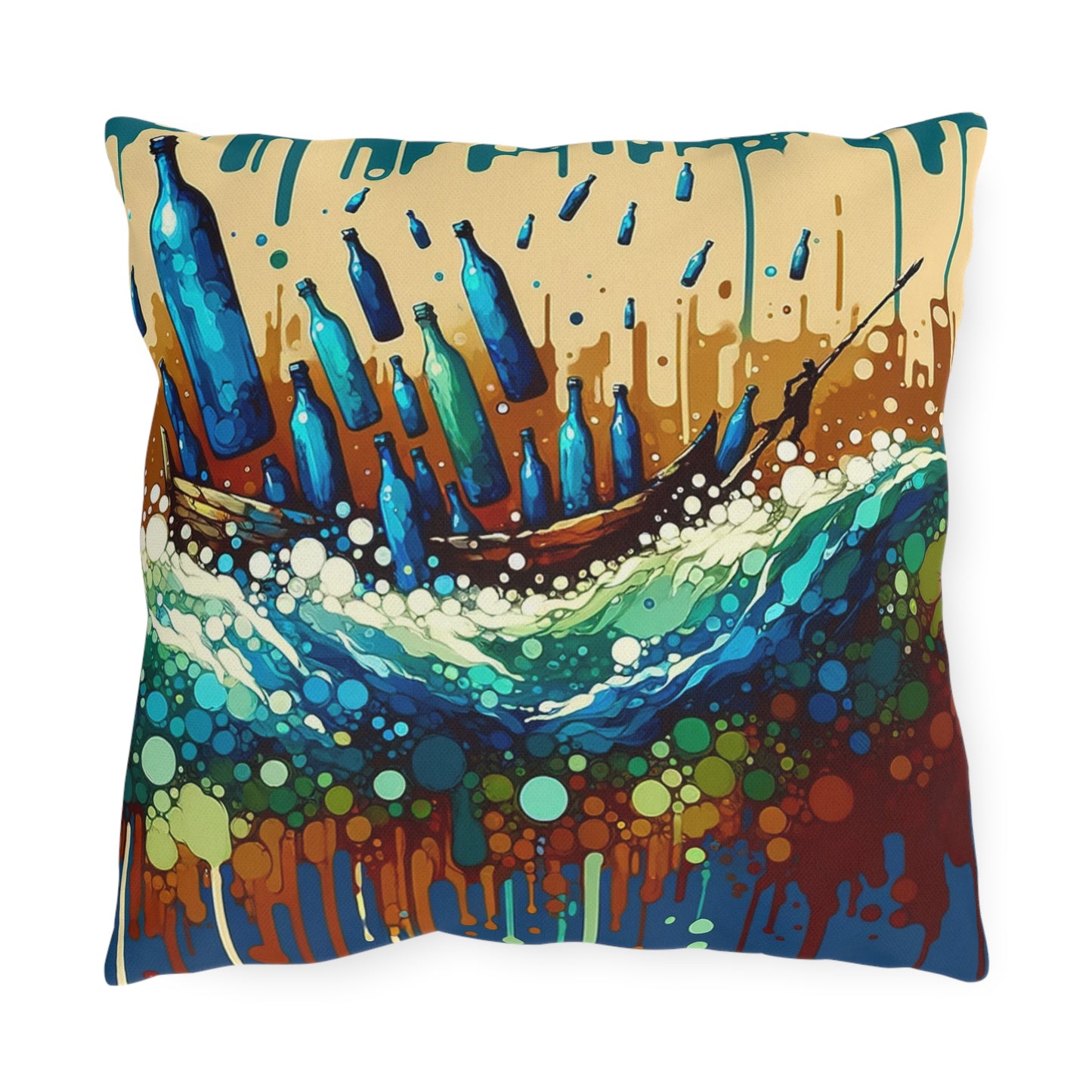 Oceanic Bottle Rescue Outdoor Pillows