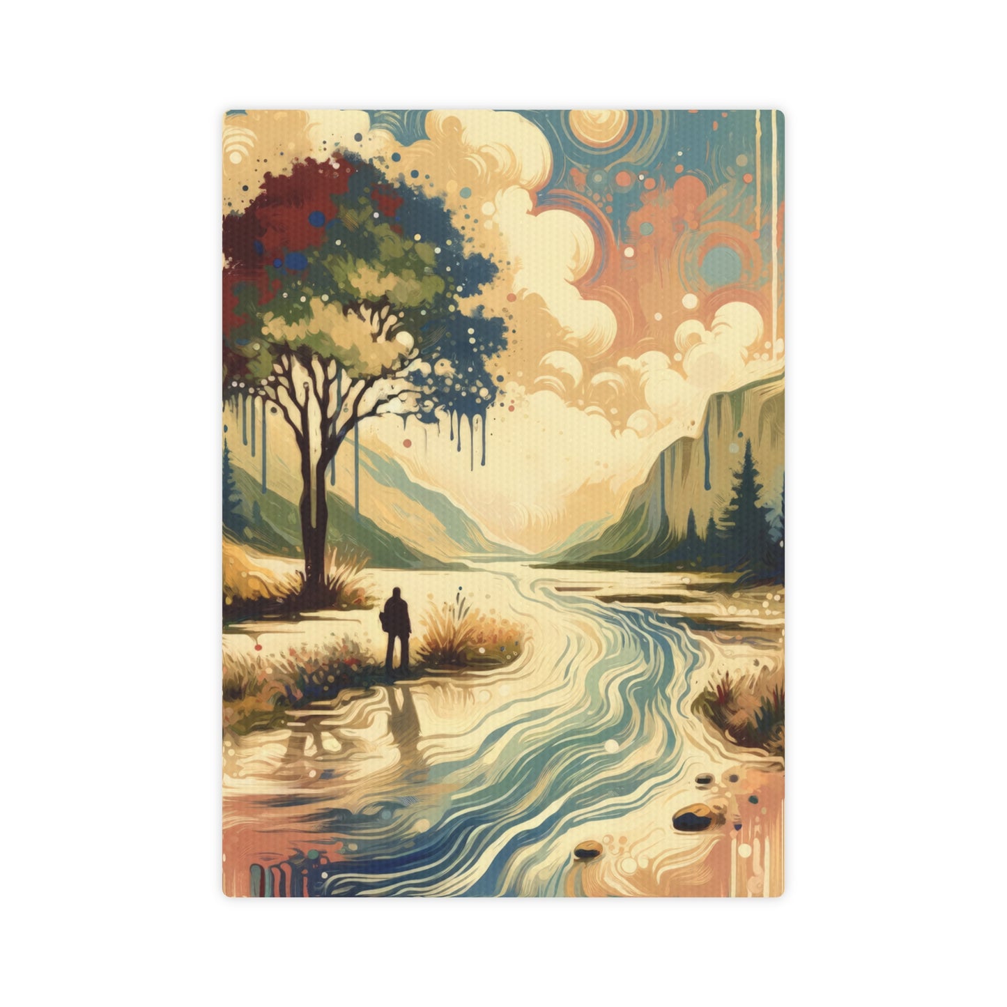 Serene Stream Sojourn Canvas Photo Tile