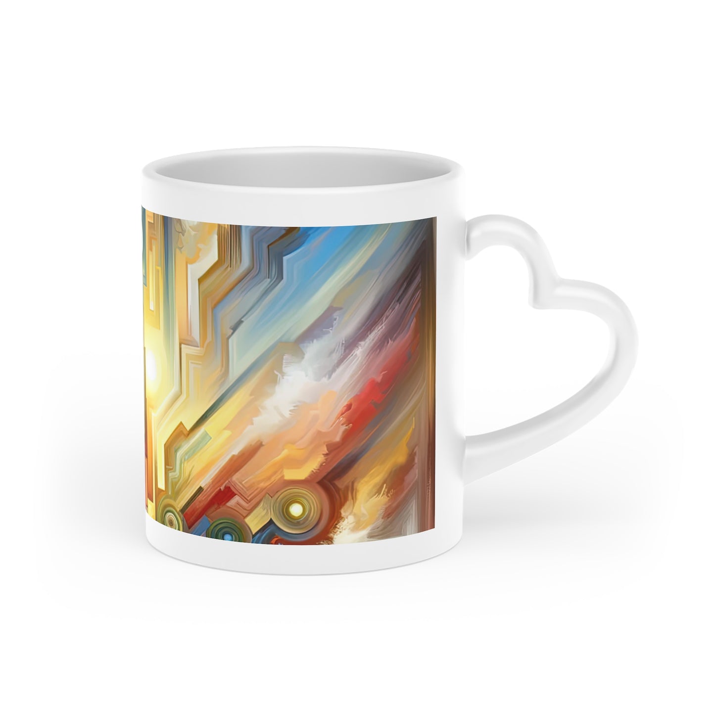 Unity Abstract Vibrancy Heart-Shaped Mug