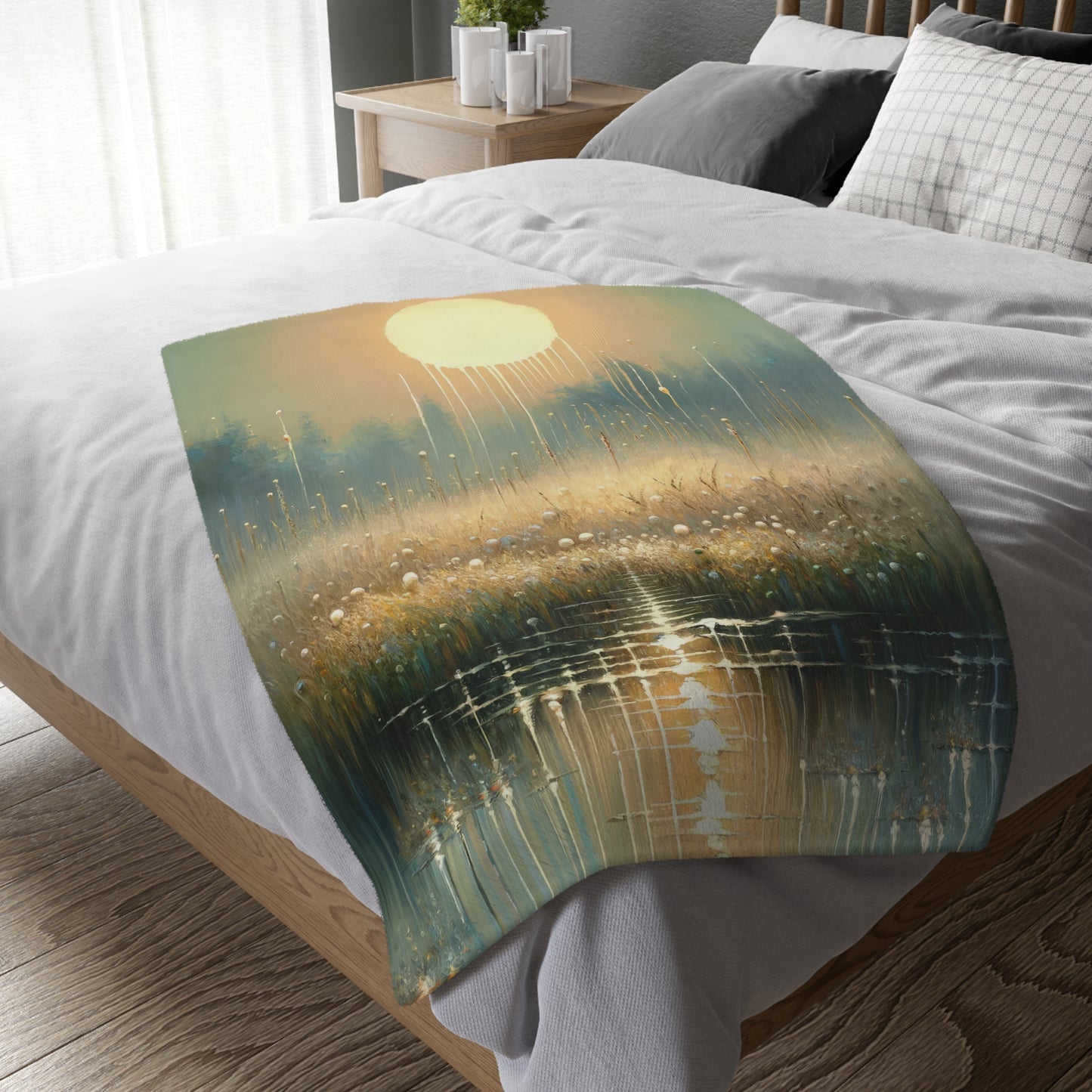 Observant Delicacy Heart Velveteen Microfiber Blanket (Two-sided print)