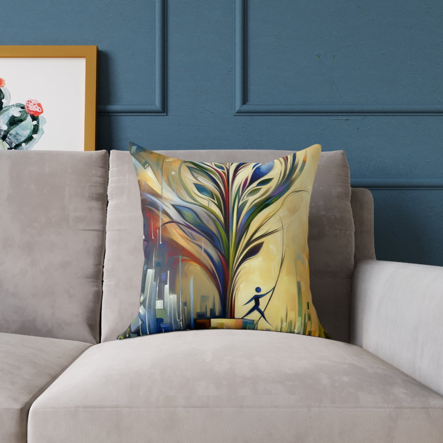 Pruning Distraction Tachism Spun Polyester Pillow