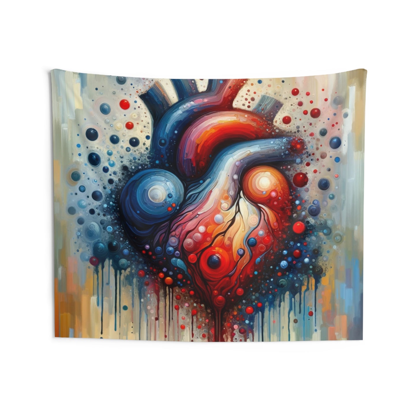 Empathetic Heart Expression Indoor Wall Tapestries