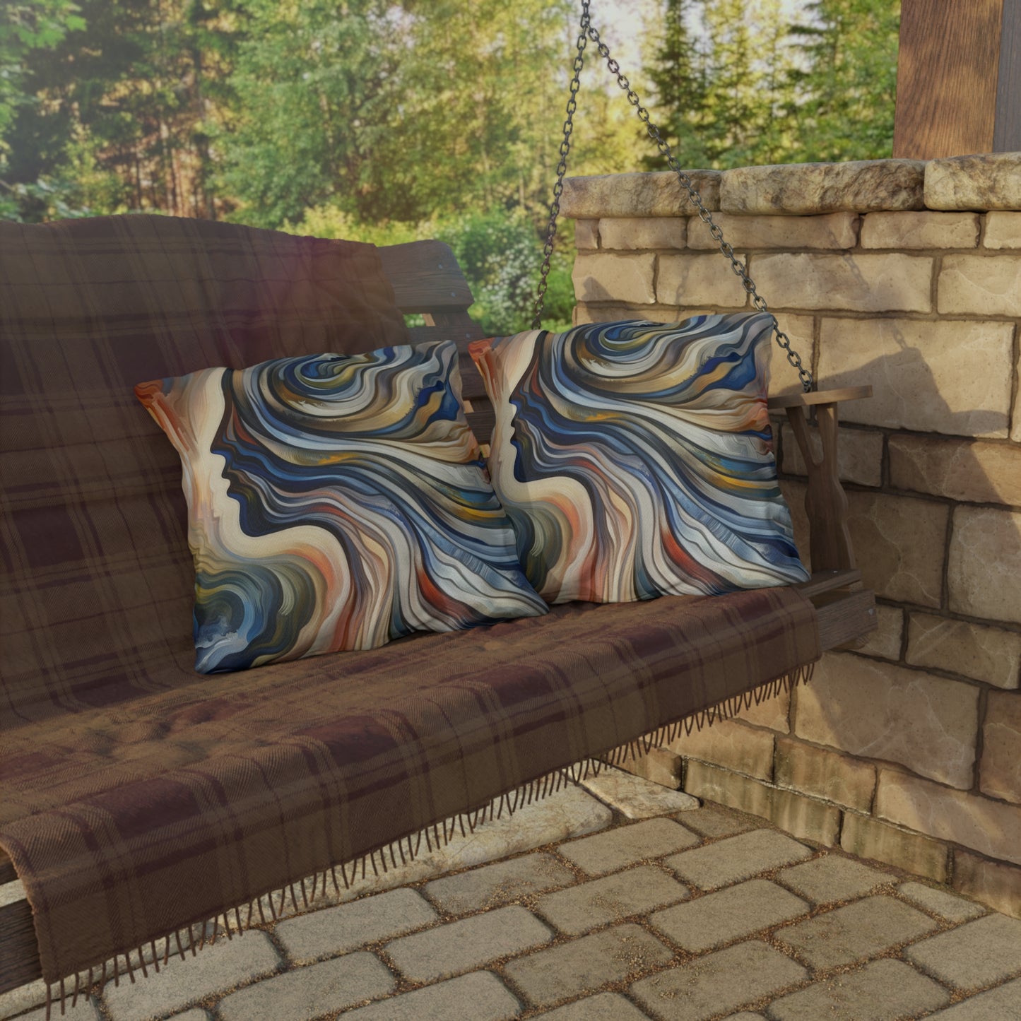 Diplomatic Emotional Currents Outdoor Pillows