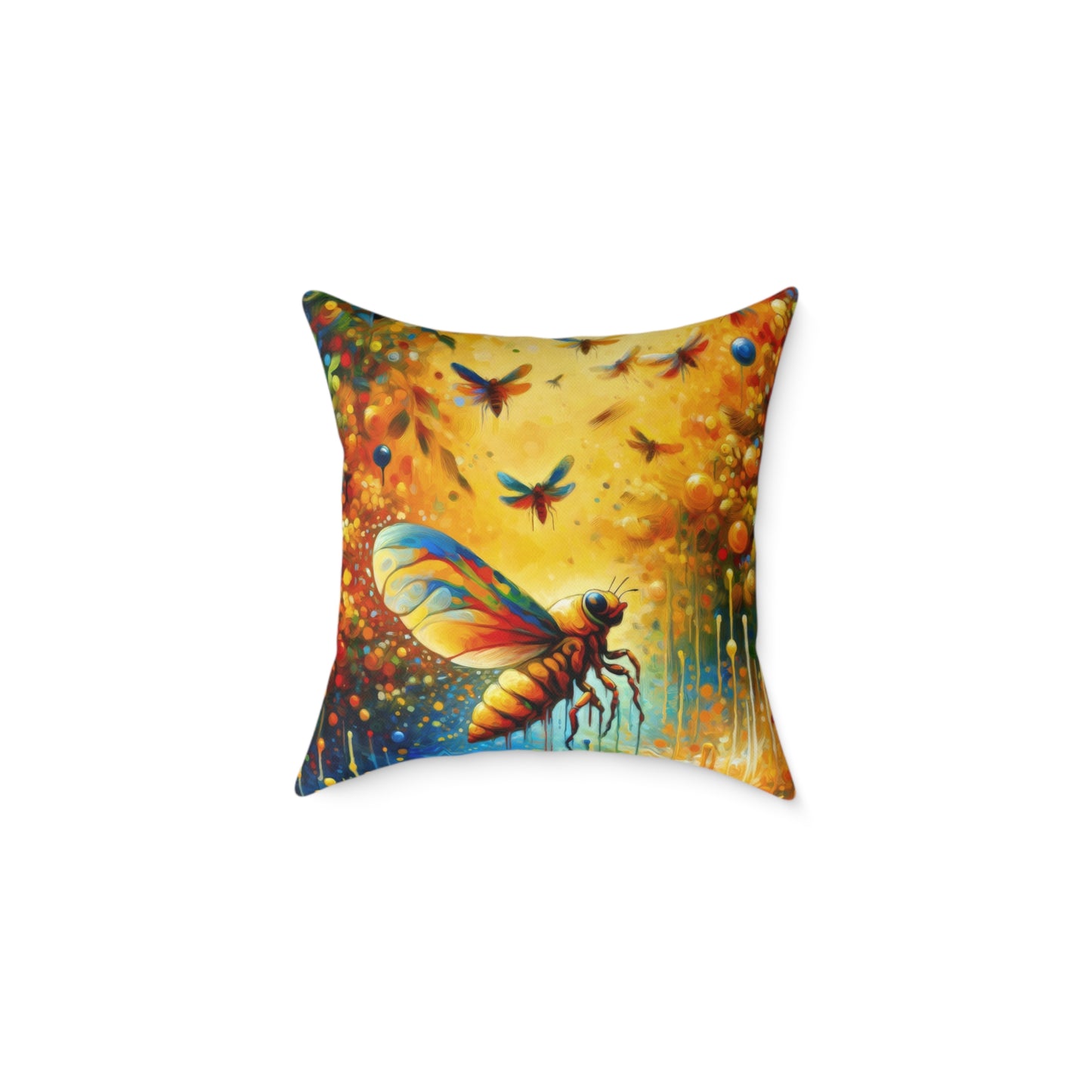 Seasonal Cicada Vibrance Spun Polyester Pillow
