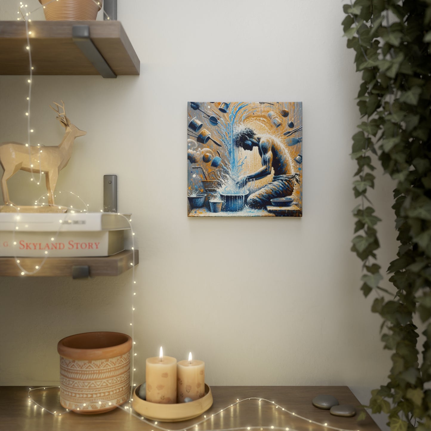 Meditative Kinetic Tachism Canvas Photo Tile
