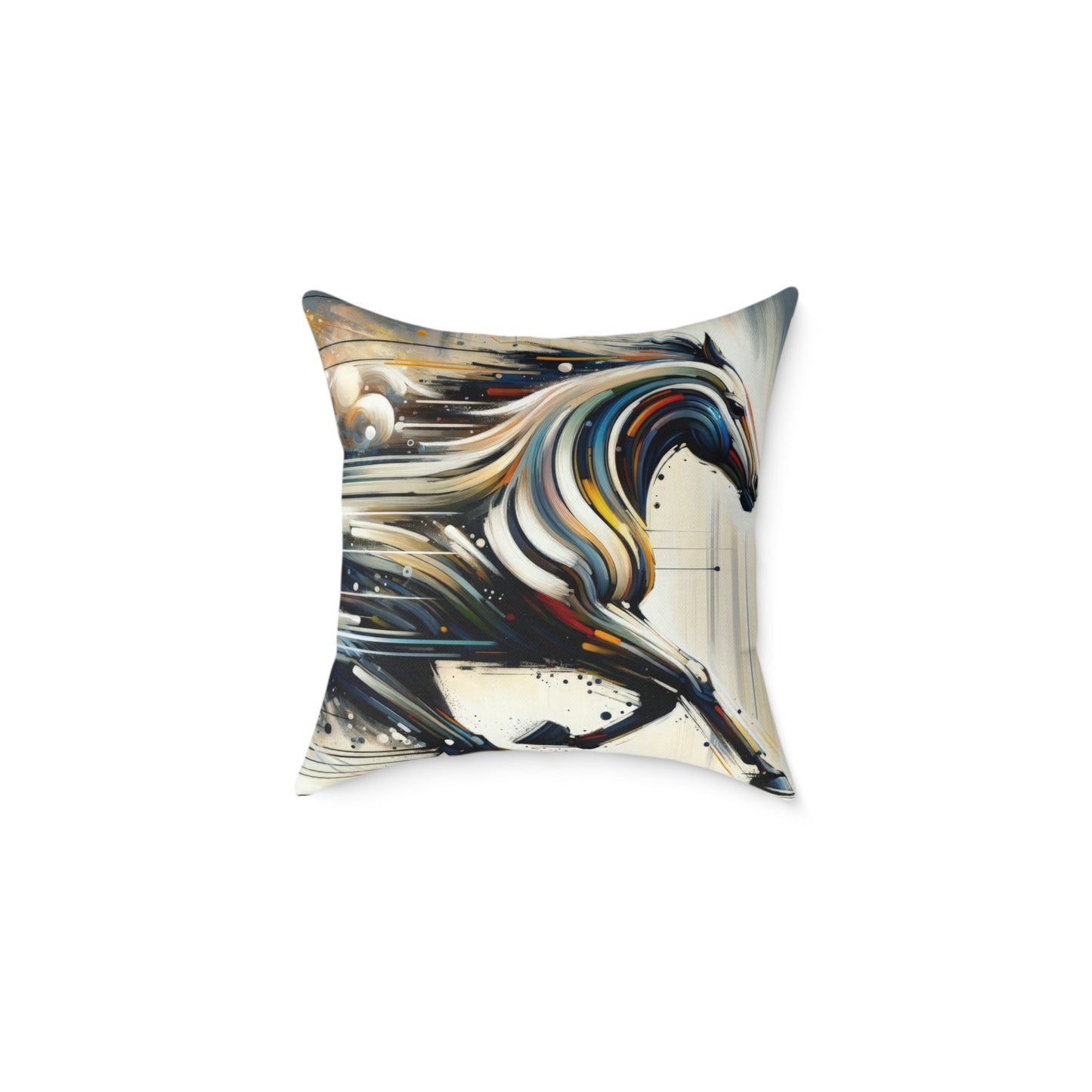Hyperlinked Horsepower Gallop Spun Polyester Pillow