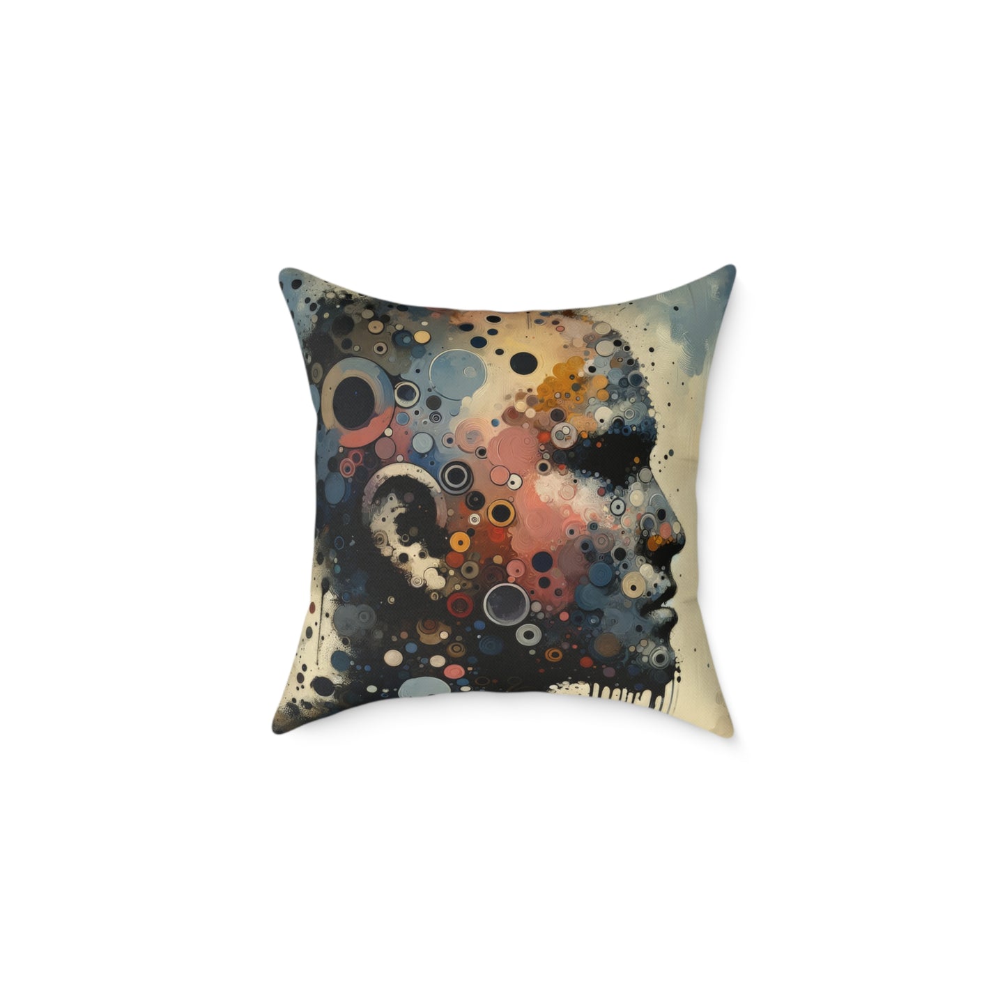 Reflective Tachism Contemplation Spun Polyester Pillow