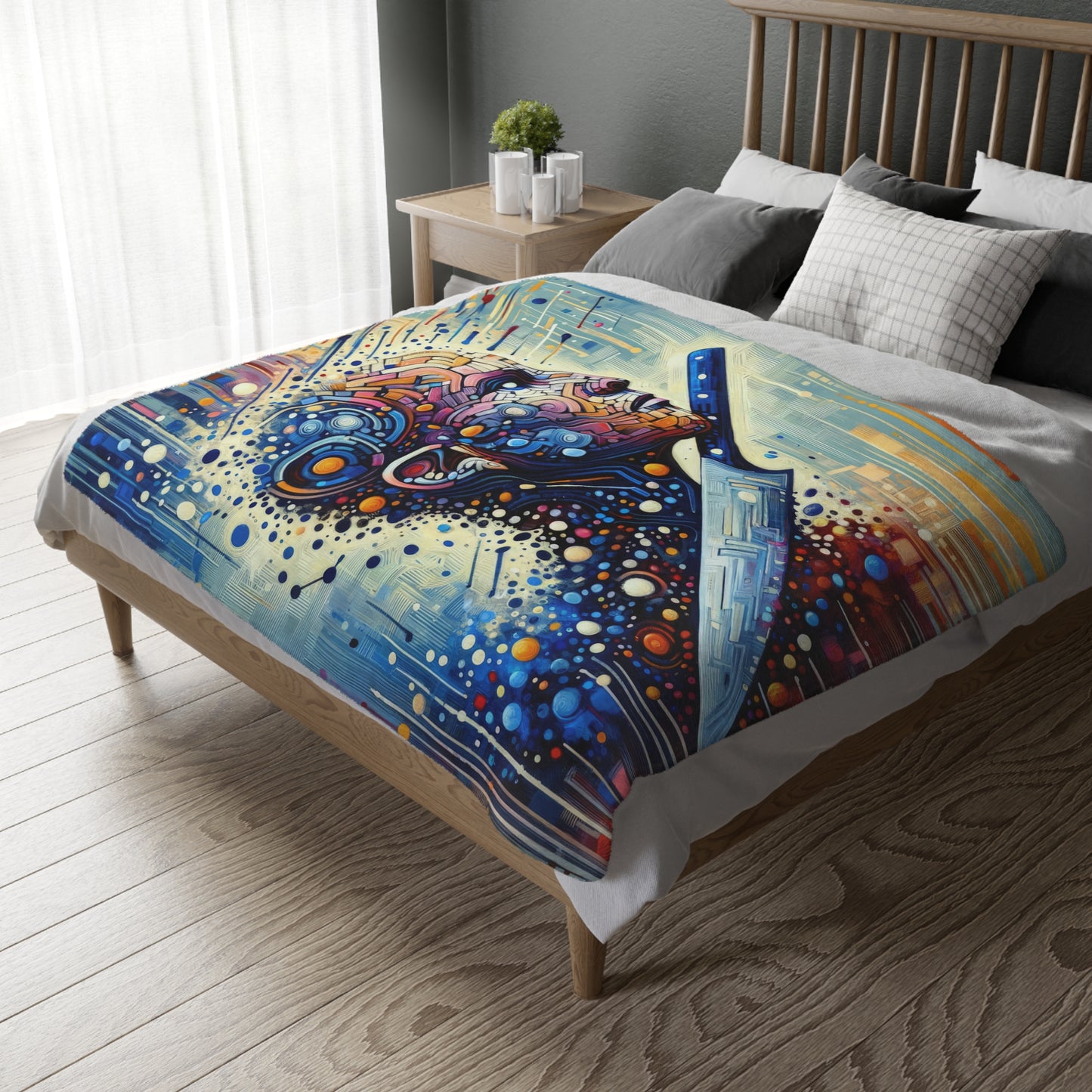 Digital Carving Abstract Velveteen Microfiber Blanket (Two-sided print)