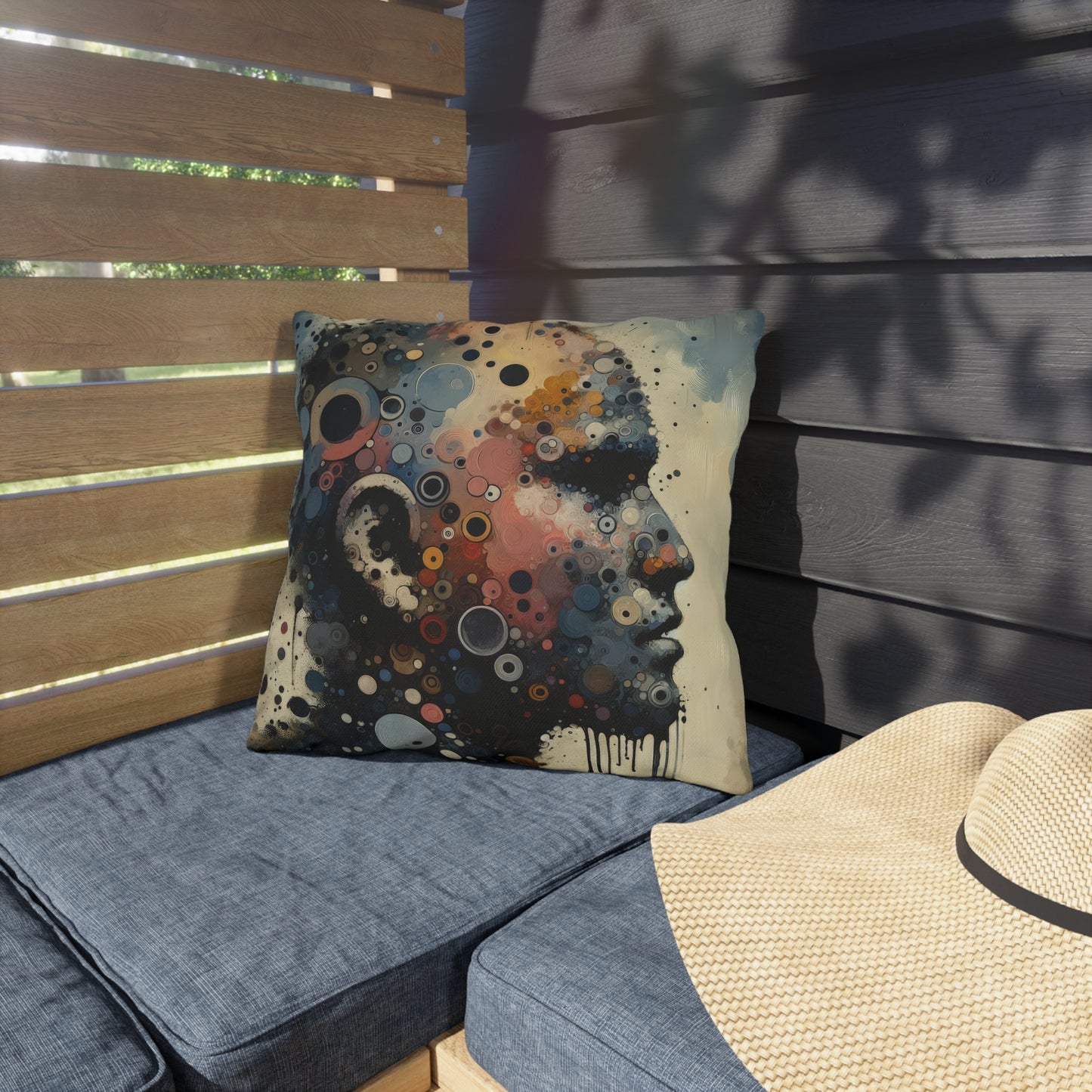 Reflective Tachism Contemplation Outdoor Pillows