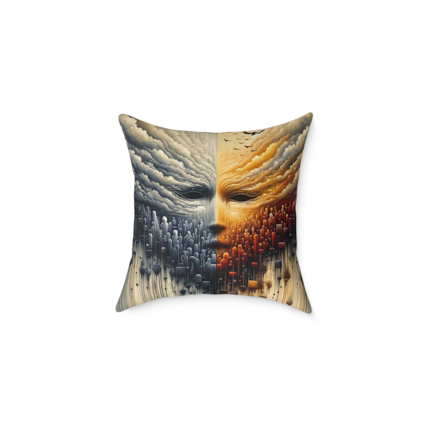 Subdued Revolutionary Currents Spun Polyester Pillow