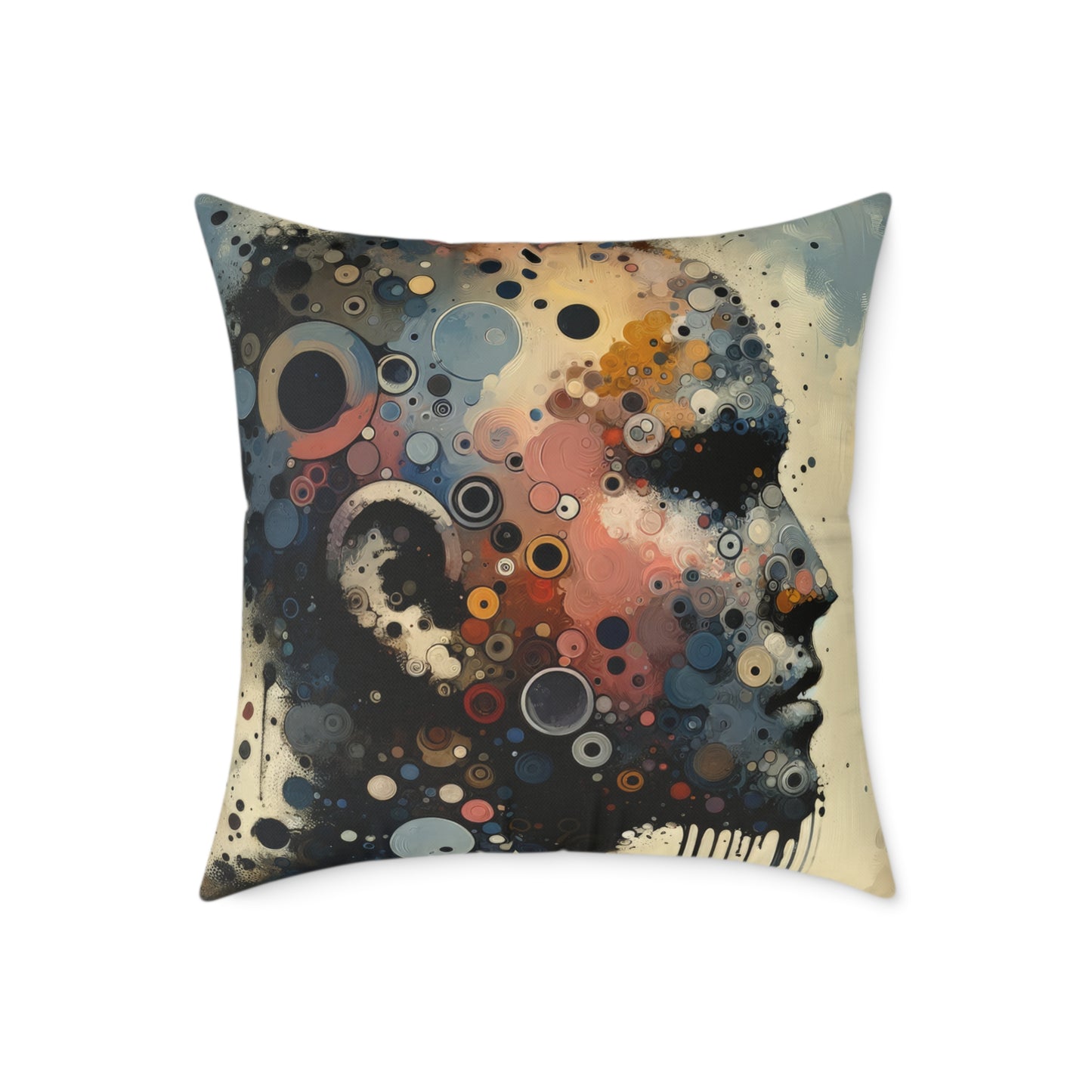 Reflective Tachism Contemplation Spun Polyester Pillow