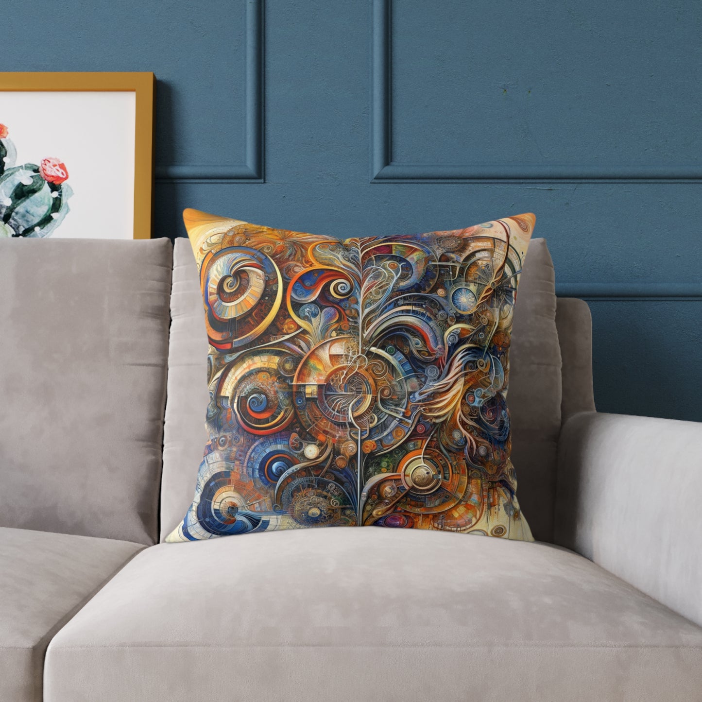 Ethos Web Abstract Spun Polyester Pillow