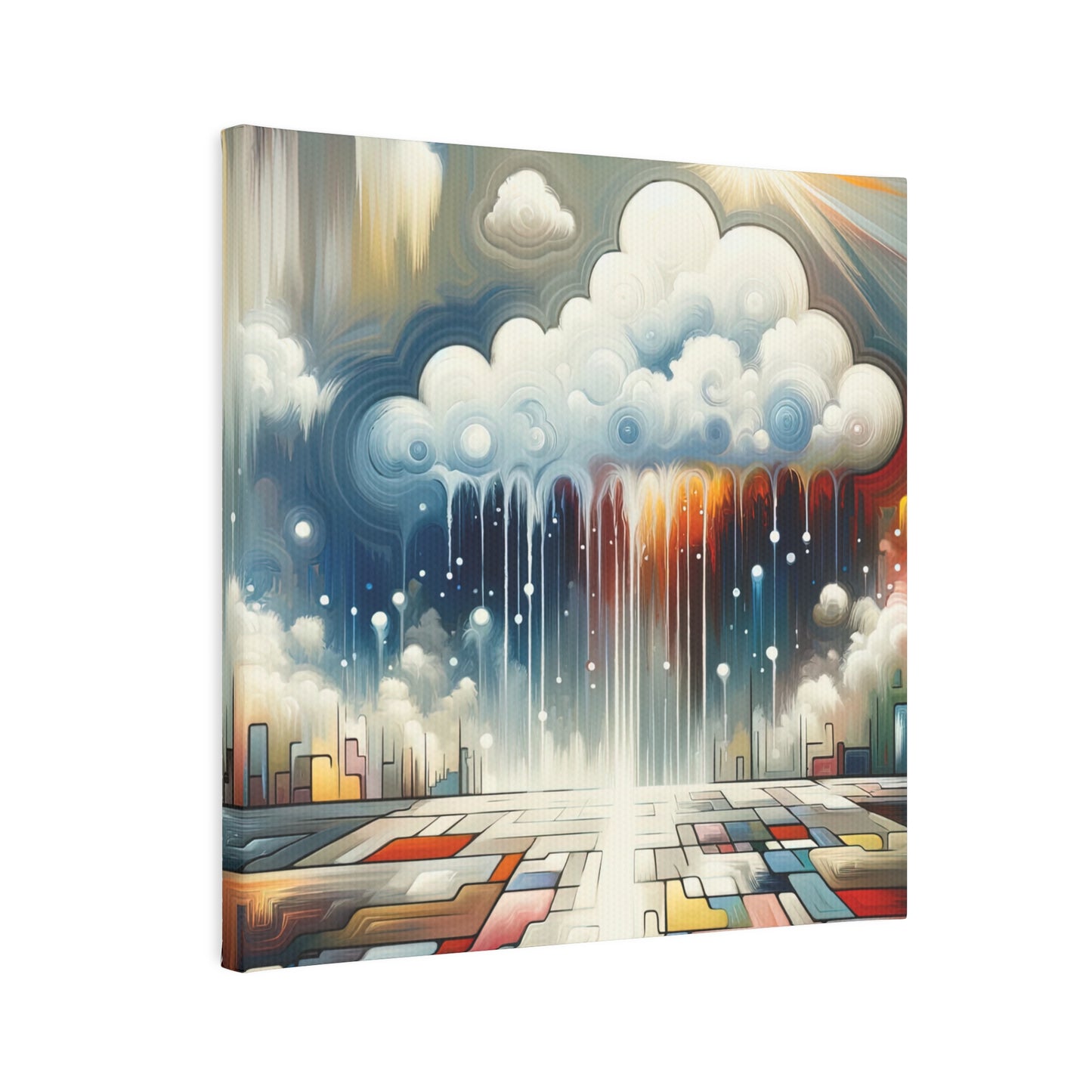 Grounding Silver Clouds Canvas Photo Tile