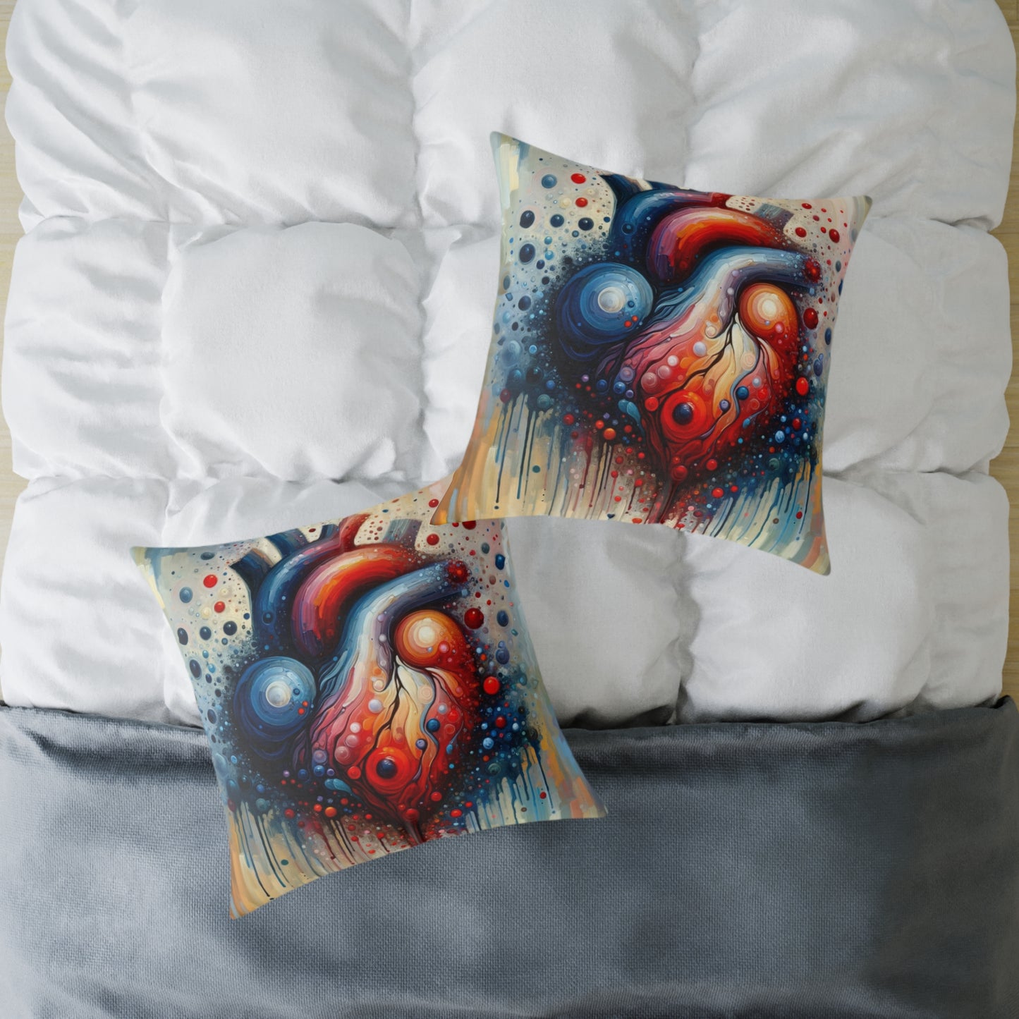 Empathetic Heart Expression Spun Polyester Pillow