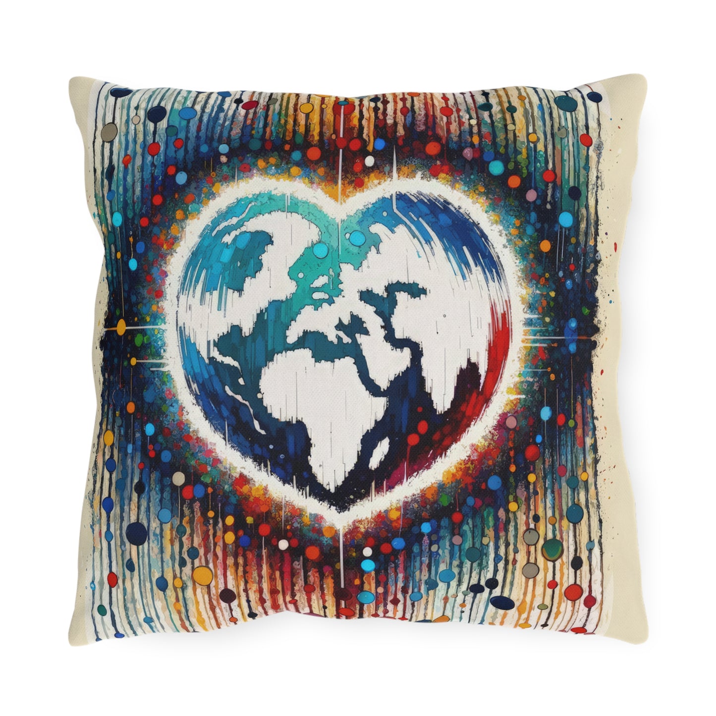 Heartbeats Synchronizing Peace Outdoor Pillows