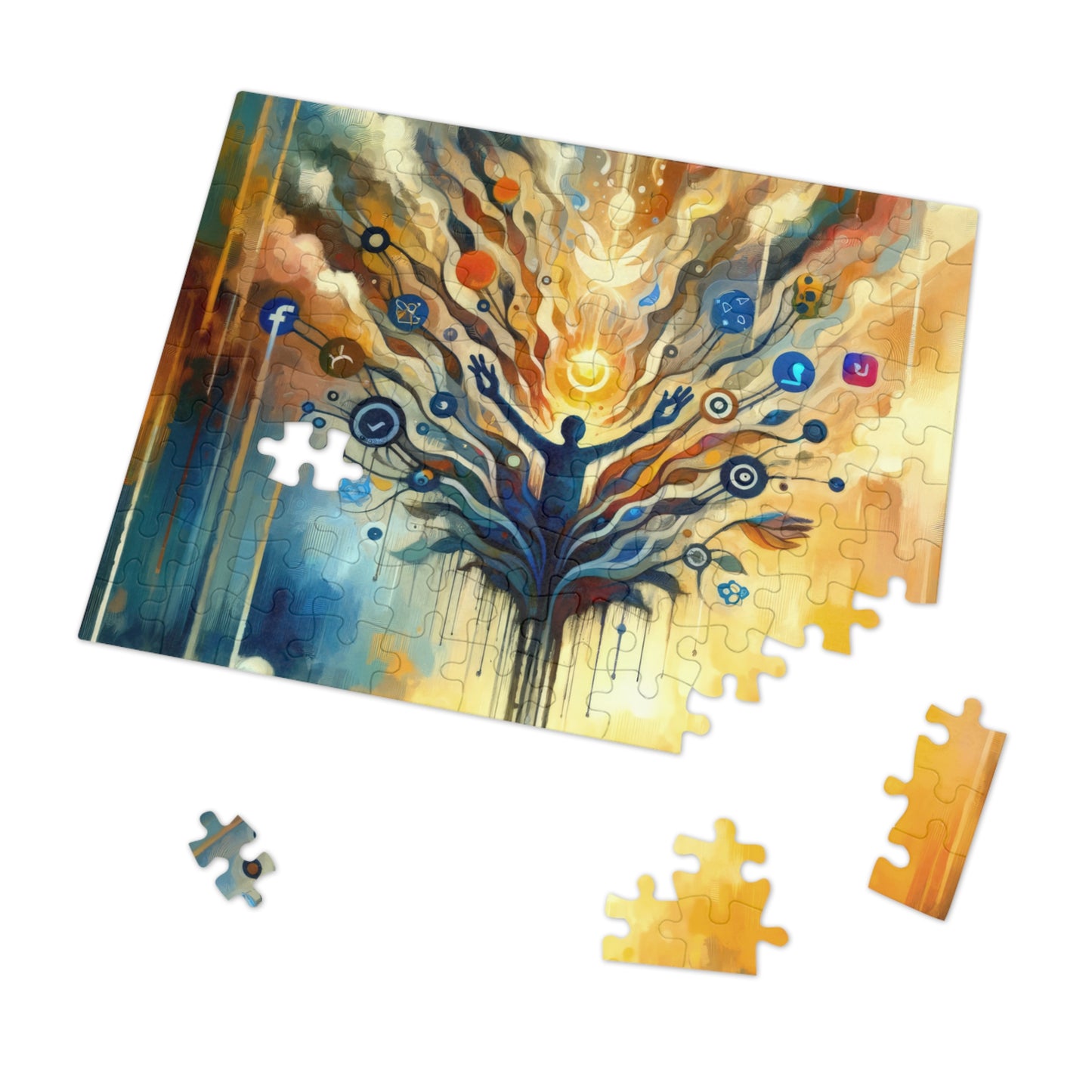 Reflective Digital Meditation Jigsaw Puzzle (30, 110, 252, 500,1000-Piece)