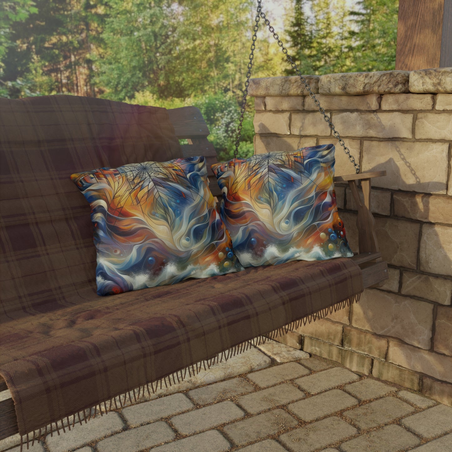 Weaving Renewal Web Outdoor Pillows