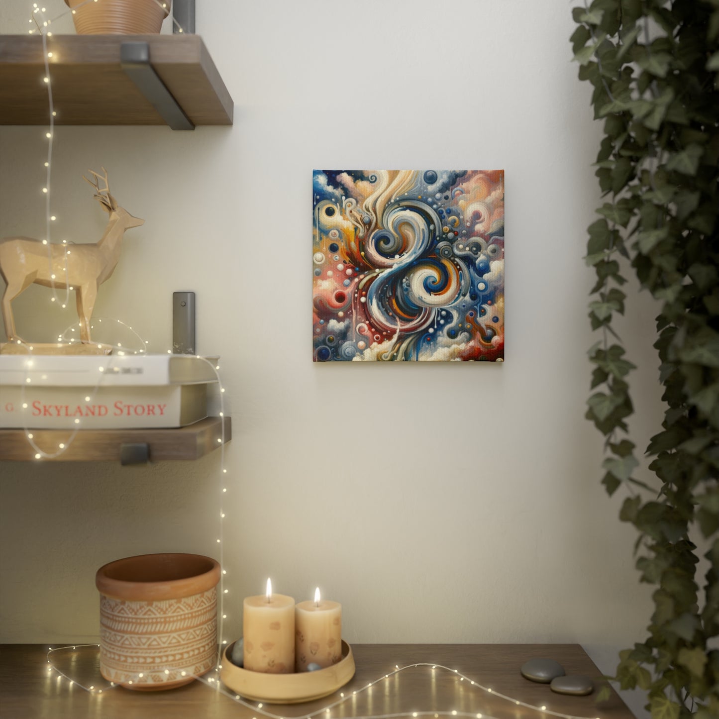 Paradoxical Embrace Tachism Canvas Photo Tile