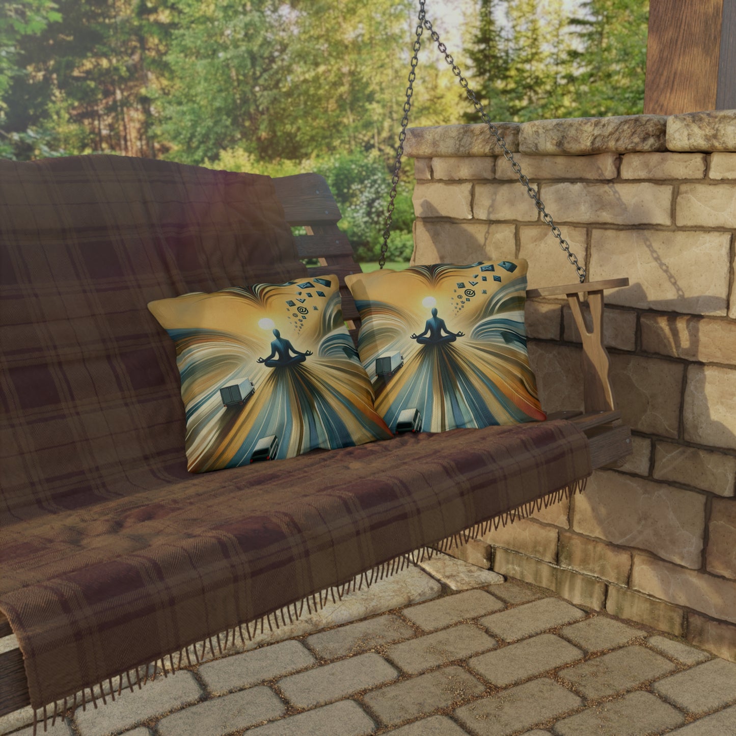Meditative Commute Flow Outdoor Pillows