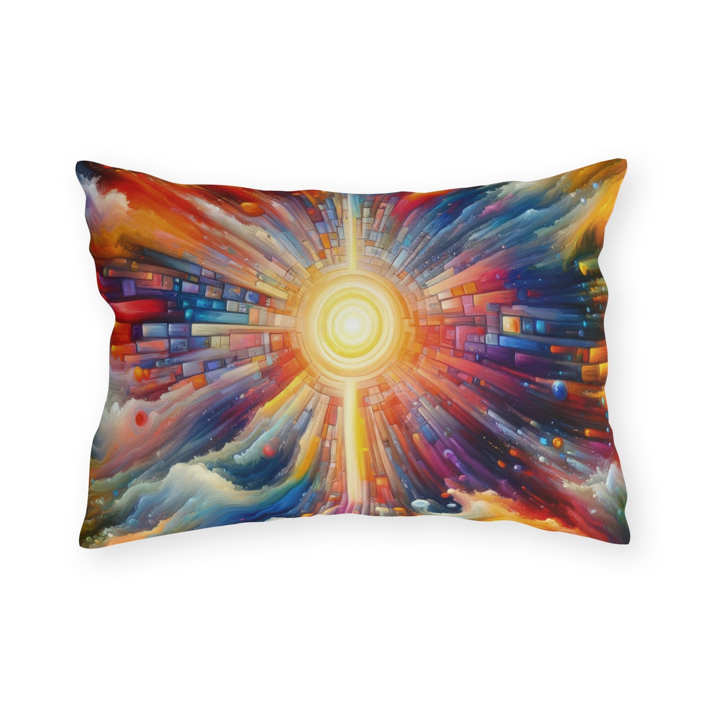 Kaleidoscopic Tachism Breath Outdoor Pillows