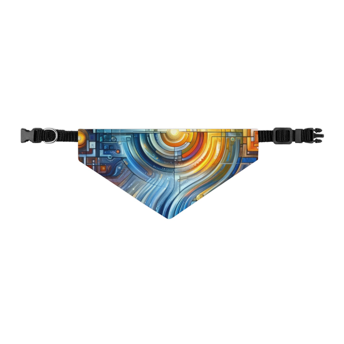 Digital Tachism Connectivity Pet Bandana Collar