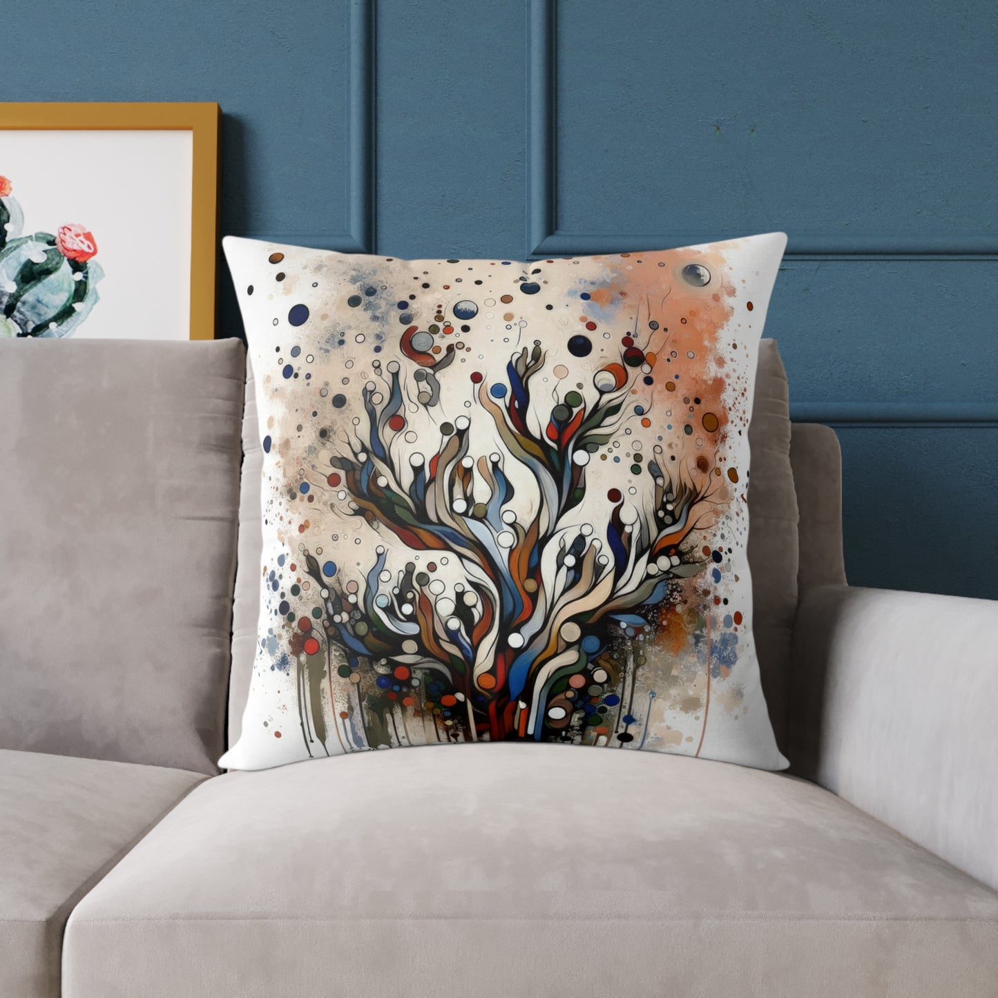 Intentional Unity Splashes Spun Polyester Pillow