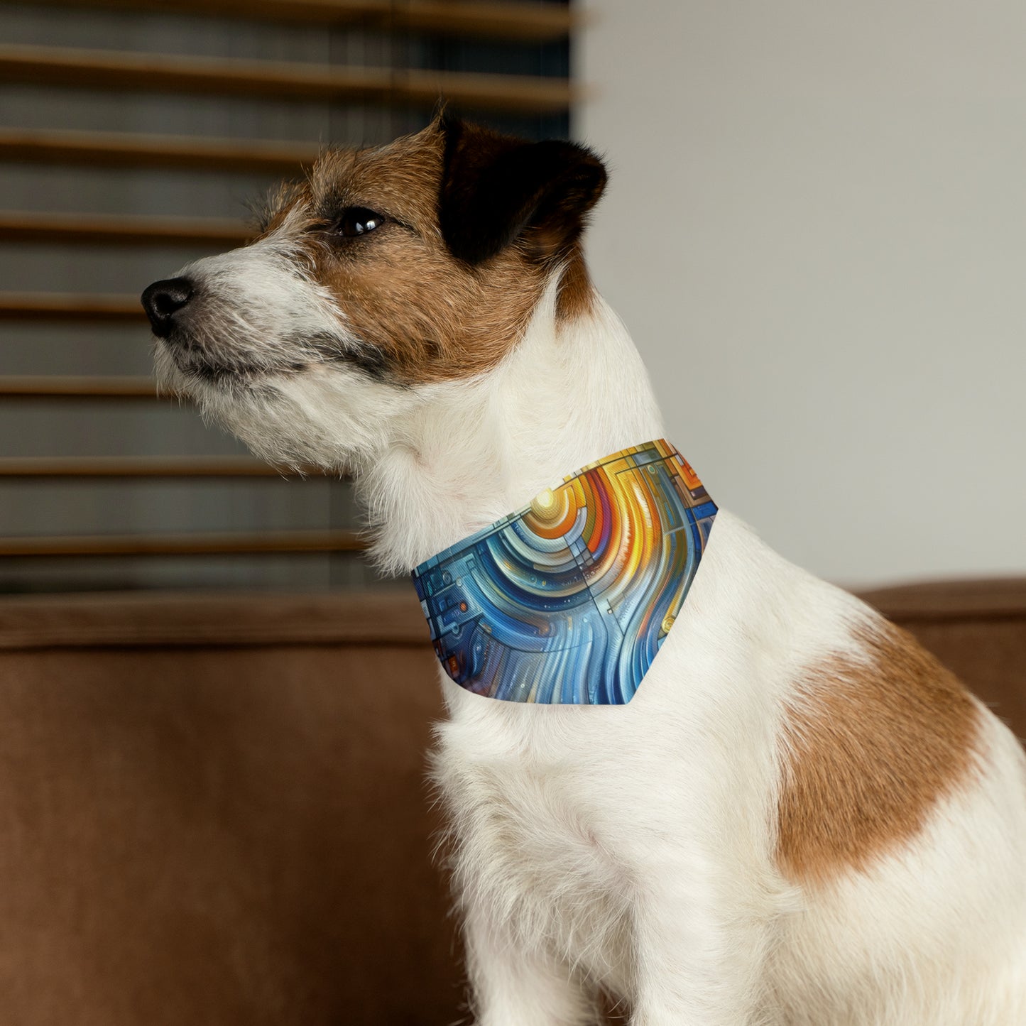 Digital Tachism Connectivity Pet Bandana Collar